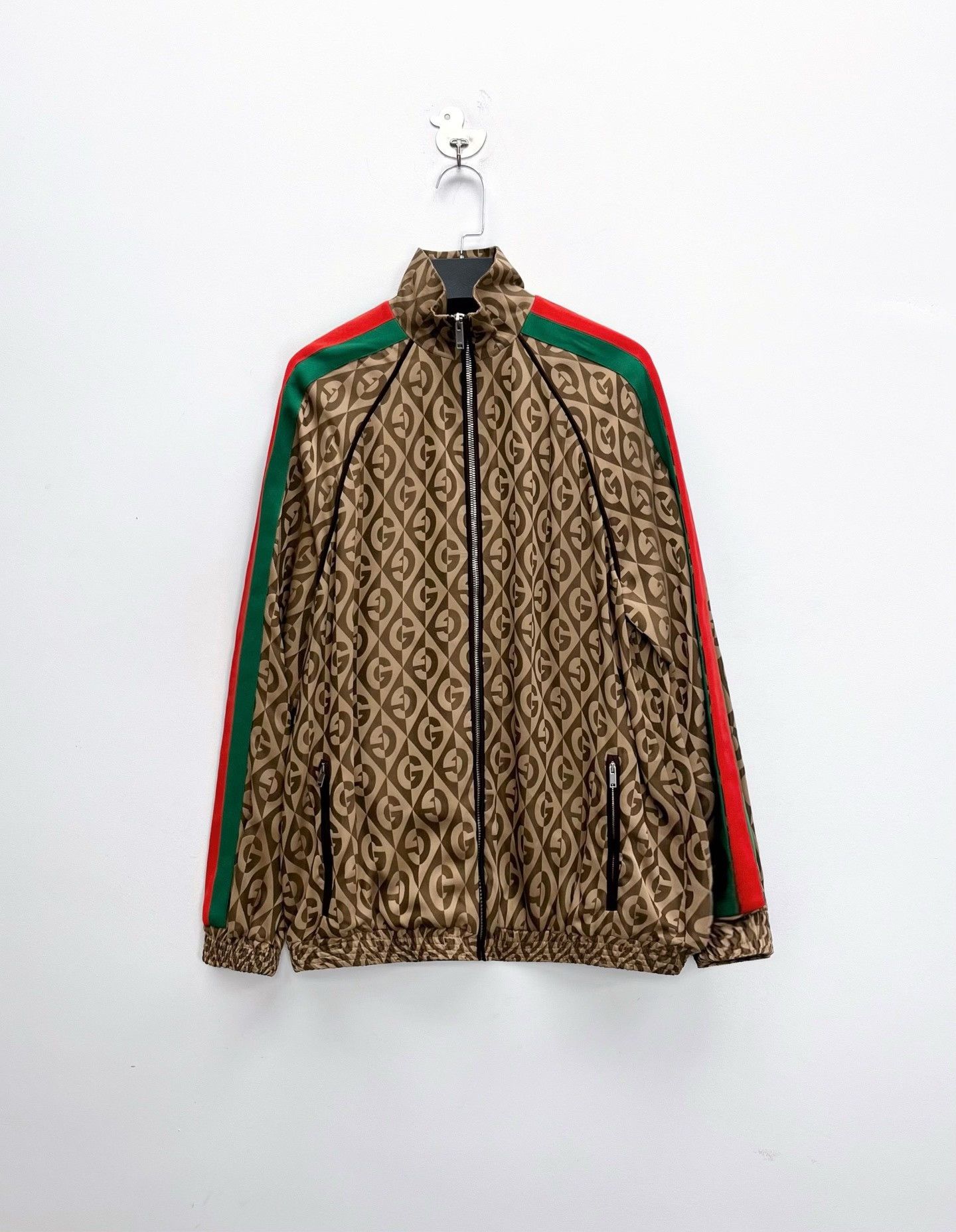 Gucci Gucci Brown Diamond Print Zip Jacket Size US M / EU 48-50 / 2 - 1 Thumbnail