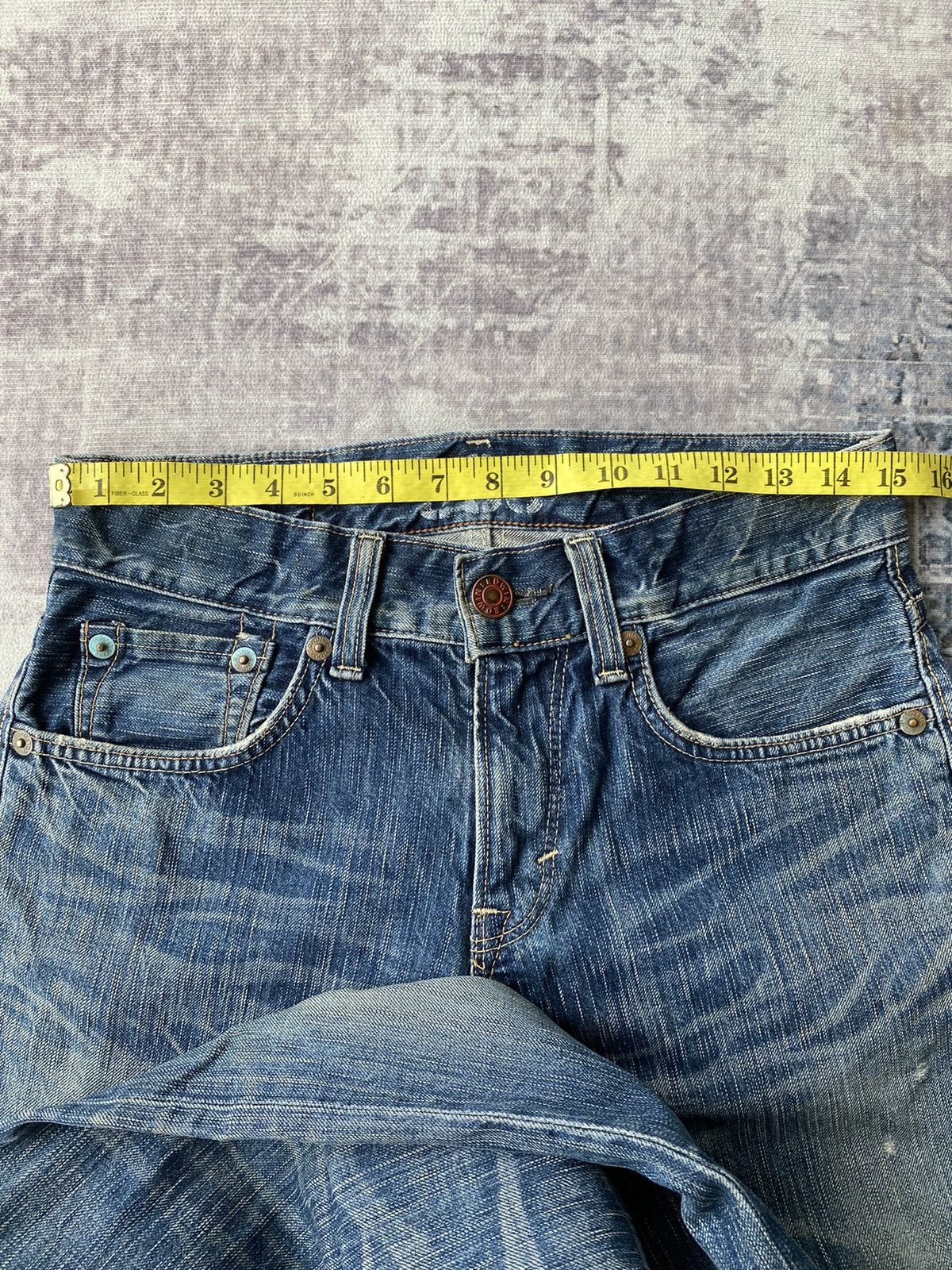 Edwin × Hysteric Glamour × If Six Was Nine VINTAGE EDWIN 503 BLUE TRIP DISTRESSED JEANS Size US 29 - 12 Thumbnail