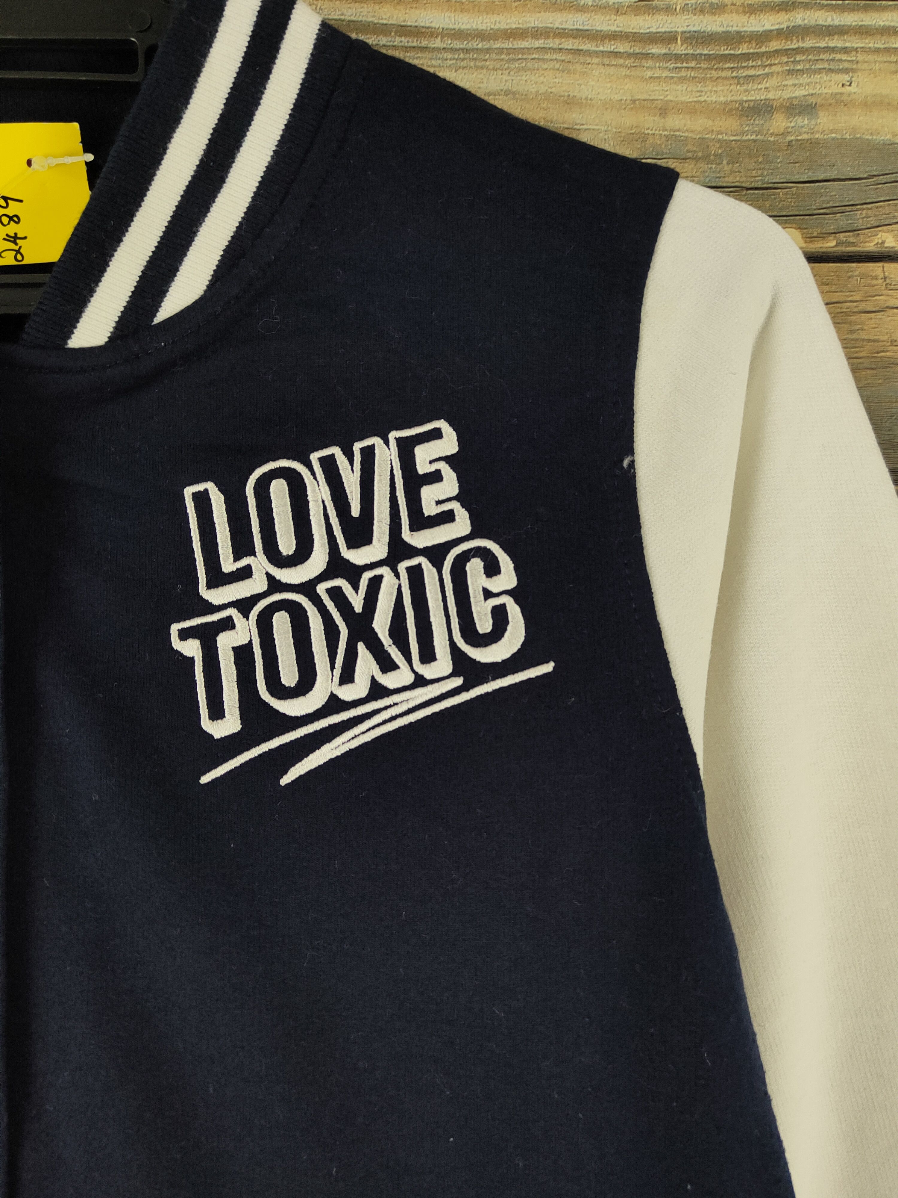 Japanese Brand DL Lovetoxic Navy White Varsity Jackets #2489 Size S / US 4 / IT 40 - 3 Thumbnail