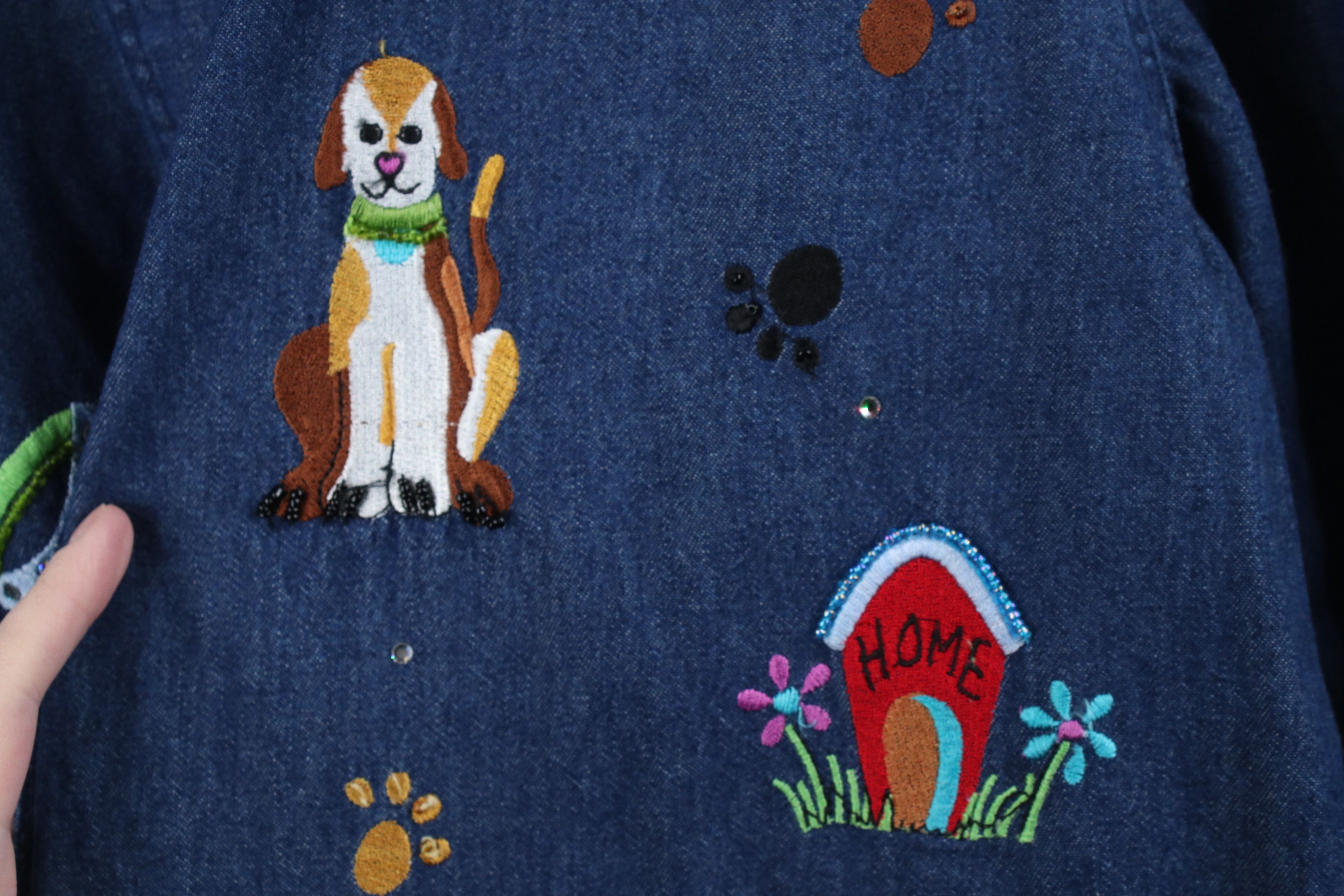 Vintage Vintage 90s Y2K Streetwear Dog Puppy Denim Button Shirt Size M / US 6-8 / IT 42-44 - 5 Thumbnail
