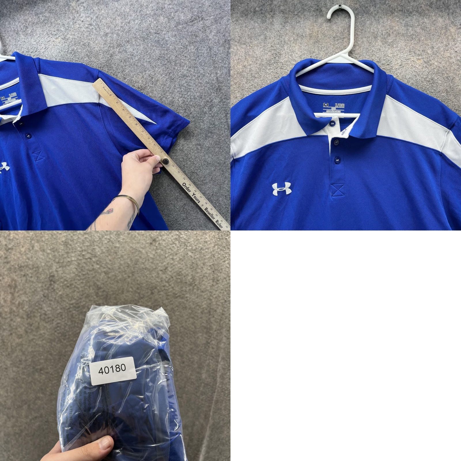 Under Armour Under Armour HeatGear Polo Shirt Mens XL Blue Colorblock Golf Performance Size US XL / EU 56 / 4 - 8 Thumbnail