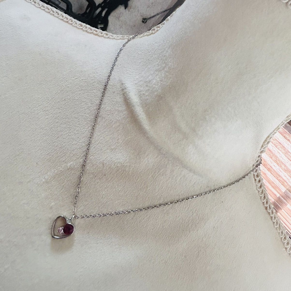 Vintage Handcrafted faceted glass crystal heart pendant necklace Size ONE SIZE - 1 Thumbnail
