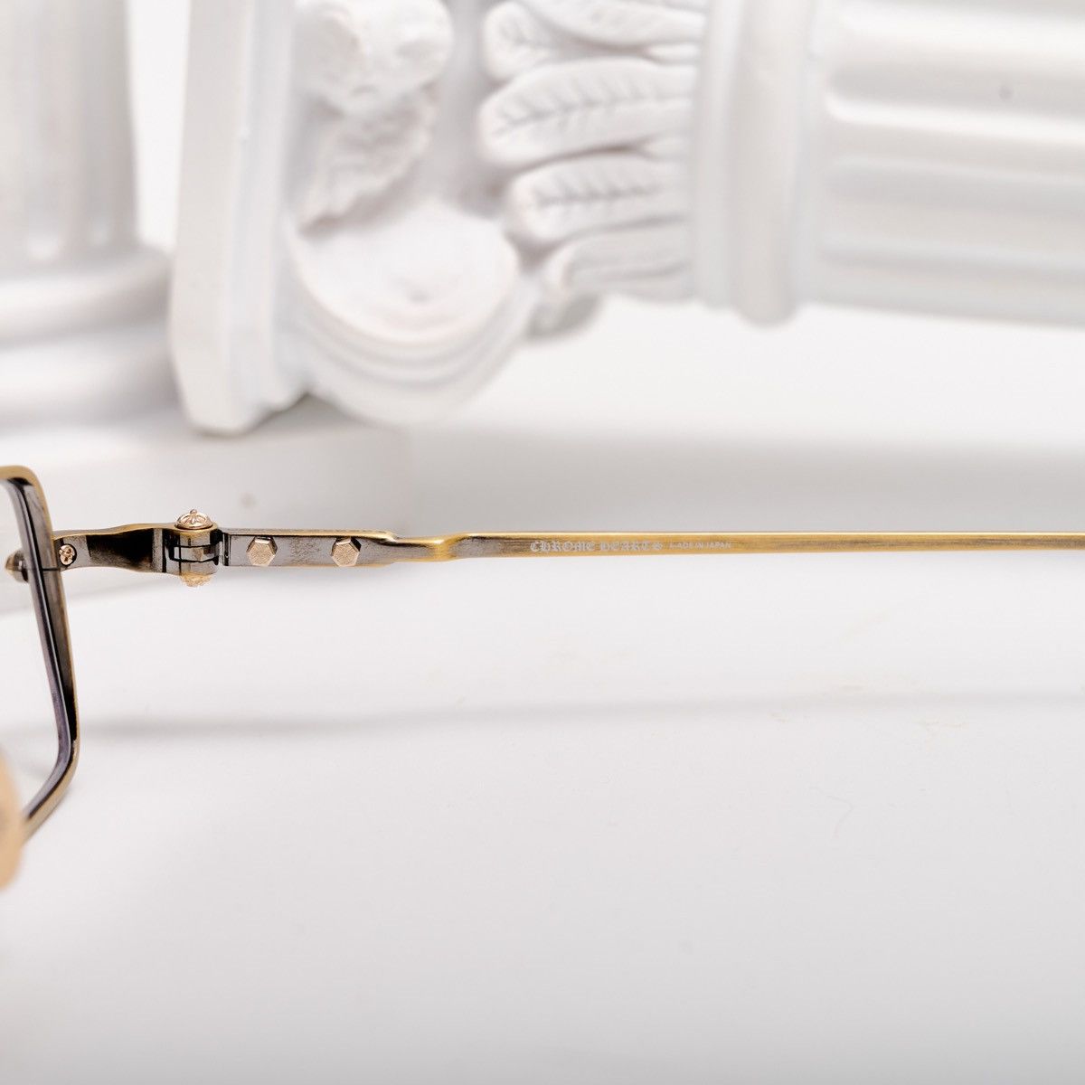 CHROME HEARTS BUCKLE RIDER ANTIQUE GOLD GLASSES