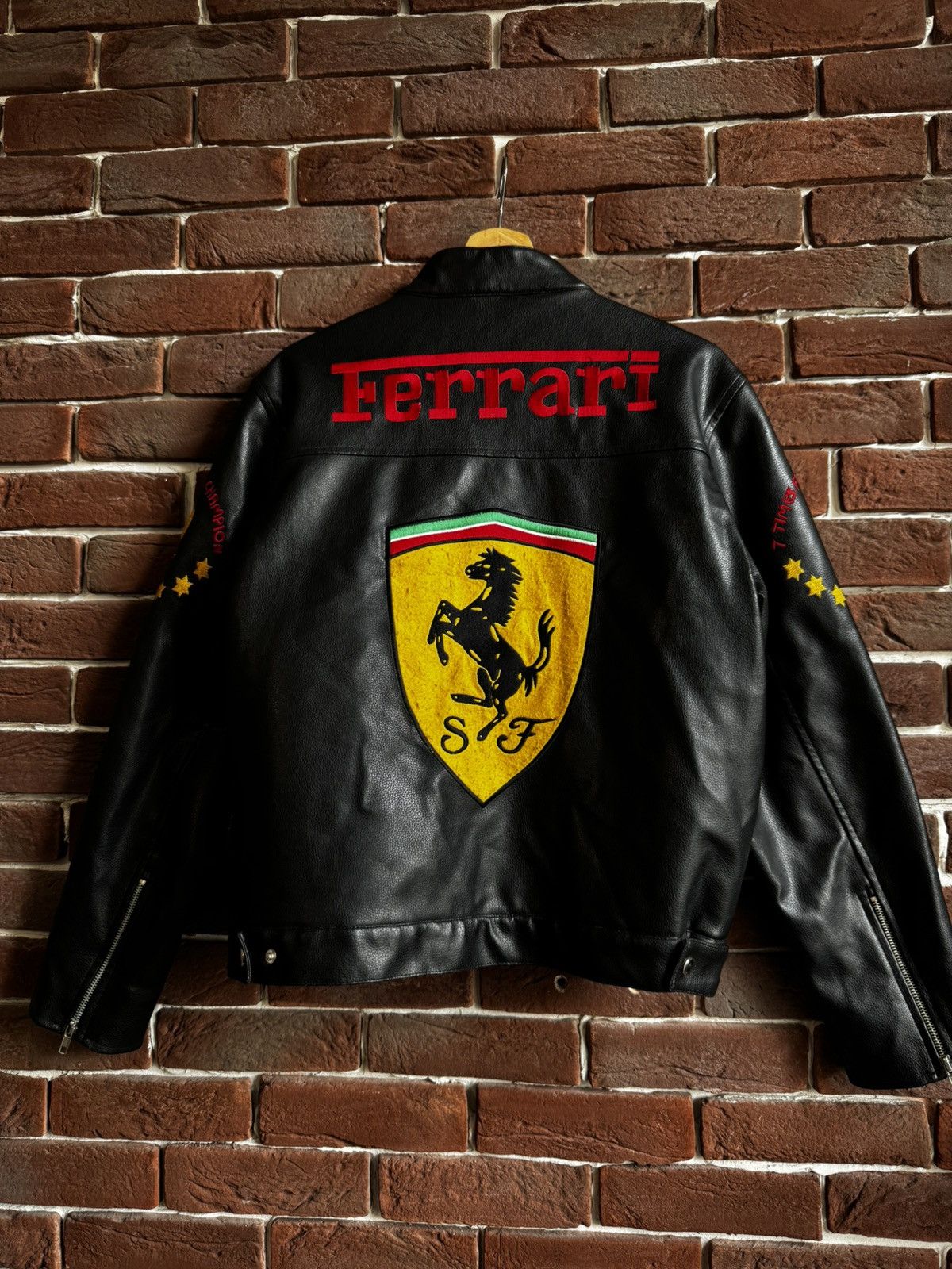 Vintage Ferrari Faux Leather Racing Formula One Rare Hype Jacket Size US S / EU 44-46 / 1 - 2 Thumbnail