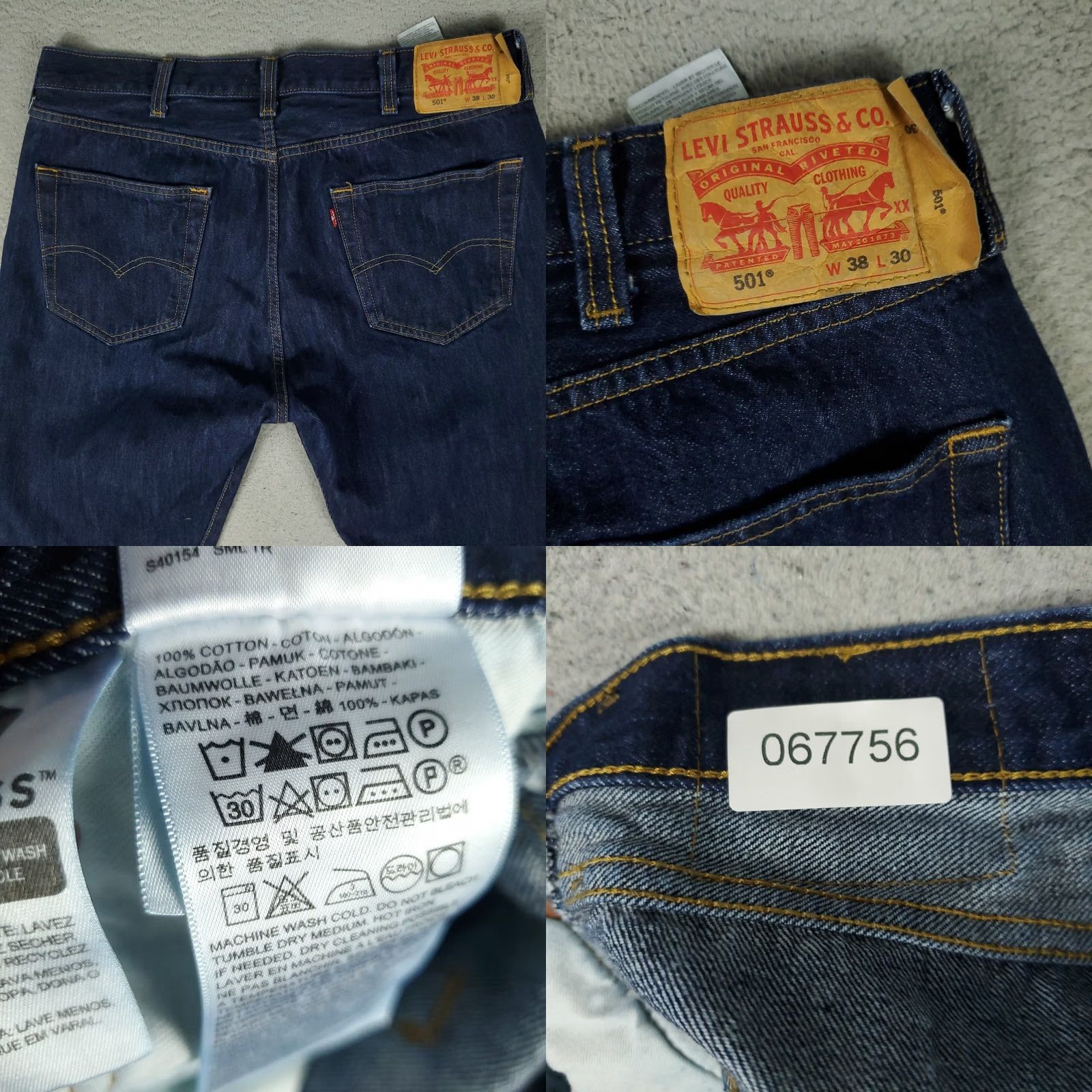 Levi's Levi's 501 Jeans Mens Size 38x30 Blue Button Fly Straight Denim Pants Shirt? Size US 38 / EU 54 - 8 Thumbnail