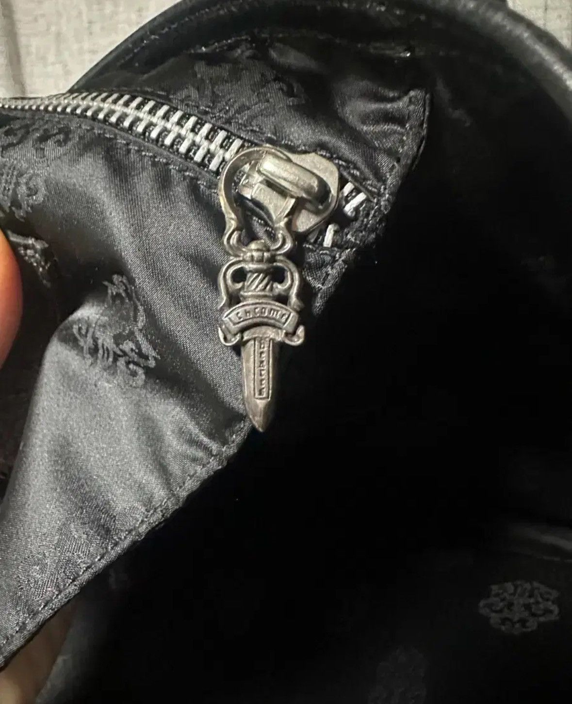 Chrome Hearts Cemetery Cross Patch Leather Tote Bag Size ONE SIZE - 9 Thumbnail