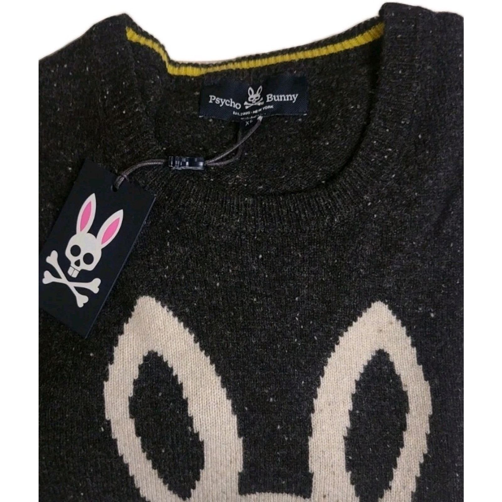 Psycho Bunny Psycho Bunny XL Men's Vandam Merino Wool Sweater Black Size US XL / EU 56 / 4 - 4 Thumbnail