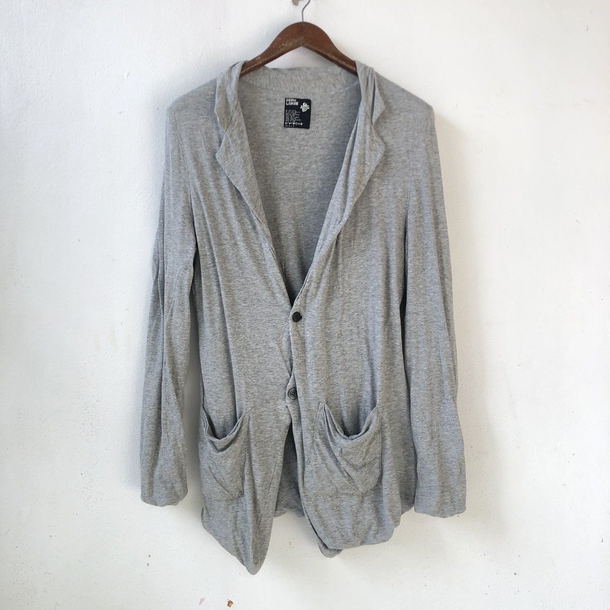 Japanese Brand PPFM Asemmetrical Double Layer Cardigan Size US M / EU 48-50 / 2 - 1 Thumbnail
