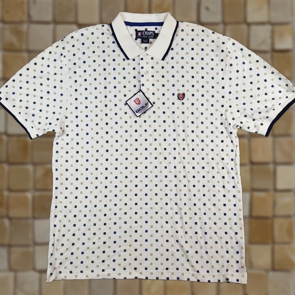 Ralph Lauren Vintage Chaps Golf Ralph Lauren Shield Logo Size L Preppy Polo Shirt Shirt Mens 90s White Cotton Knit Polo Shirt Size US L / EU 52-54 / 3 - 1 Thumbnail