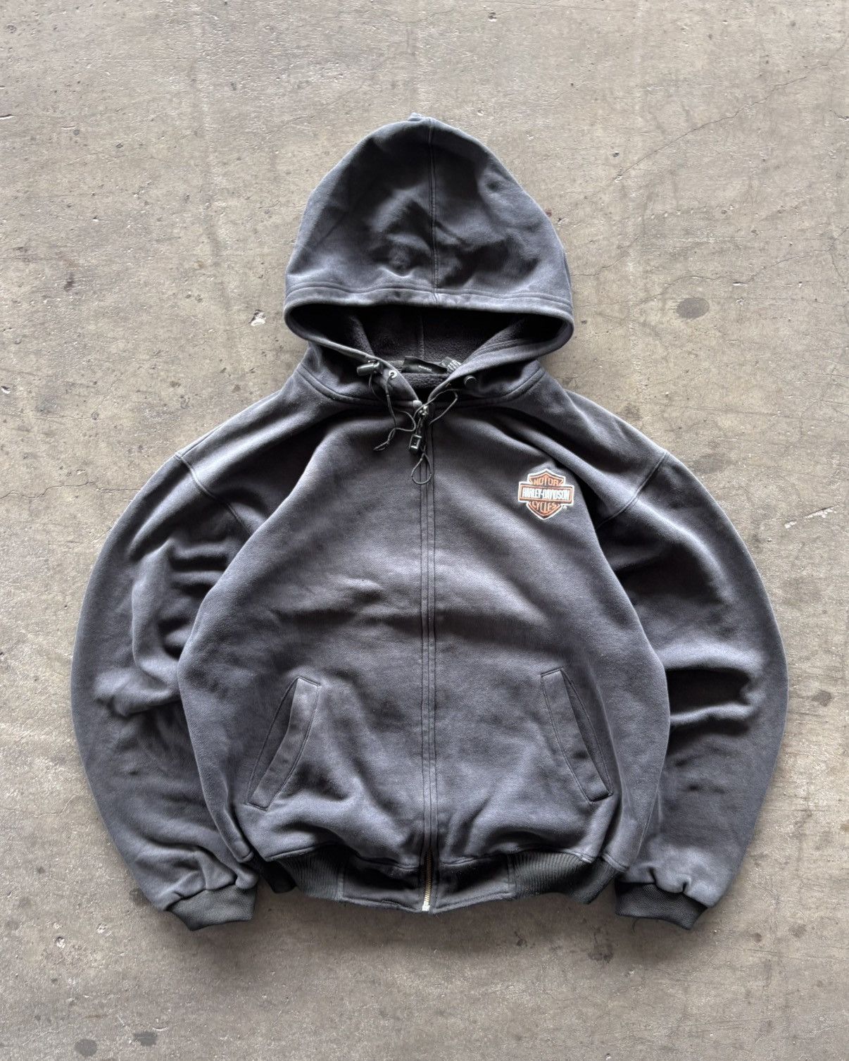 Harley Davidson Harley Davidson Faded Black Zip Up Hoodie Size US XL / EU 56 / 4 - 1 Thumbnail