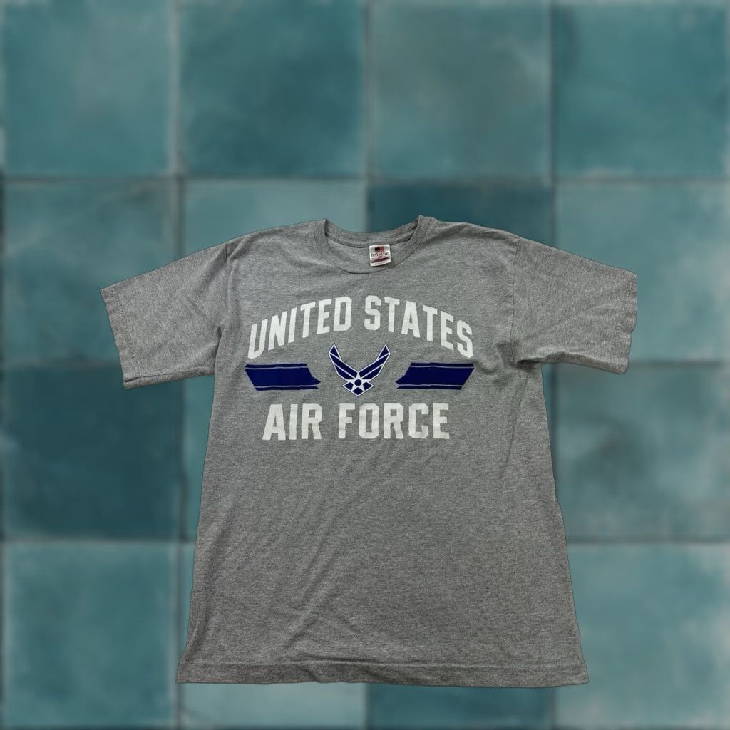 Vintage VINTAGE Bayside U.S. Air Force Shirt Mens M Gray Cotton Crew Neck Short Sleeve USA United States T-Shirt Men Classic Size US M / EU 48-50 / 2 - 1 Thumbnail