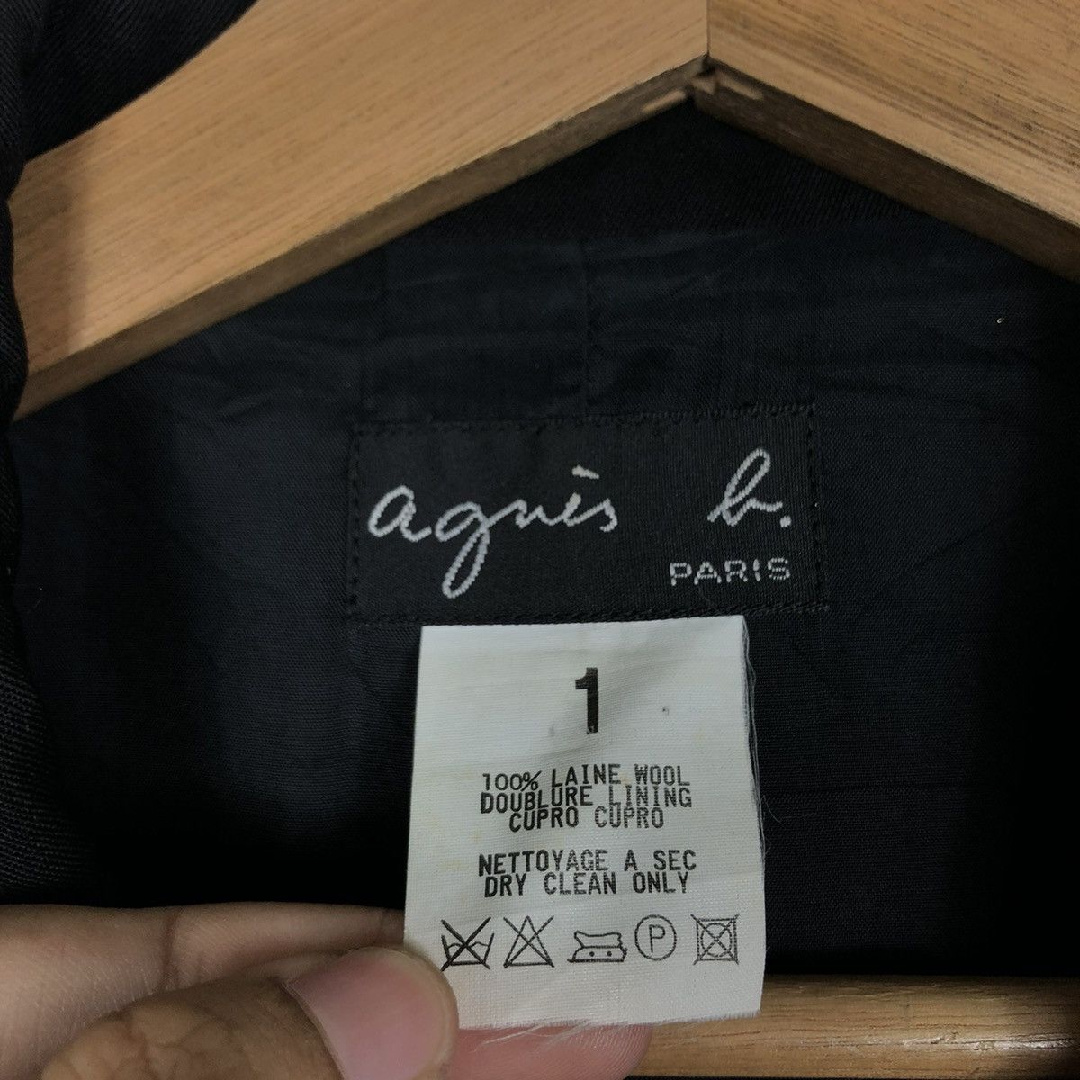 agnes b. RICH BLACK VINTAGE BUTTON JACKET AGNES B. PARIS ISSEY MIYAKE Size US S / EU 44-46 / 1 - 19 Thumbnail