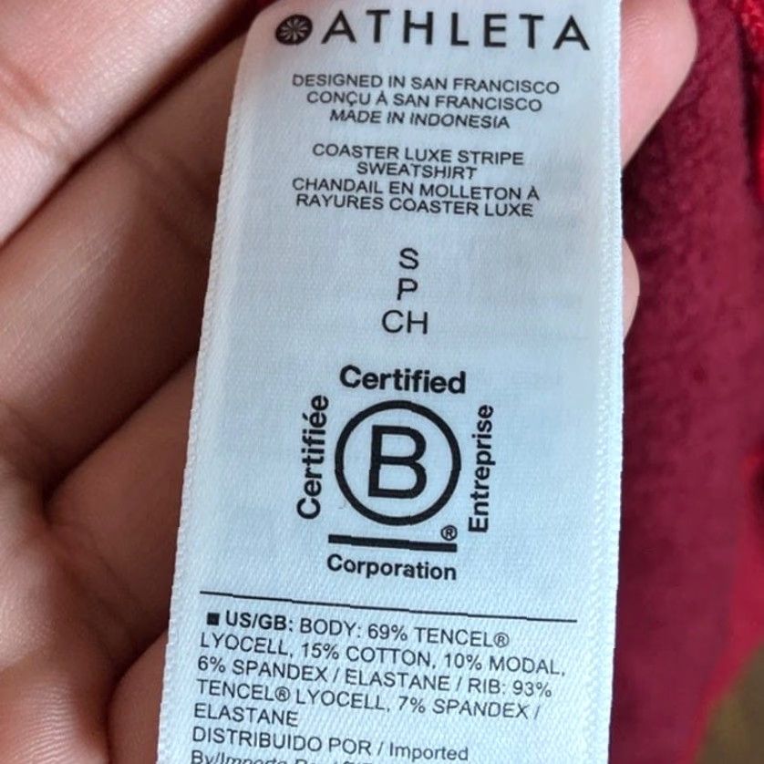 Athleta Athleta Sweatshirt Womens Red Striped Coaster Luxe Pull Over Stretch Small Size S / US 4 / IT 40 - 7 Thumbnail