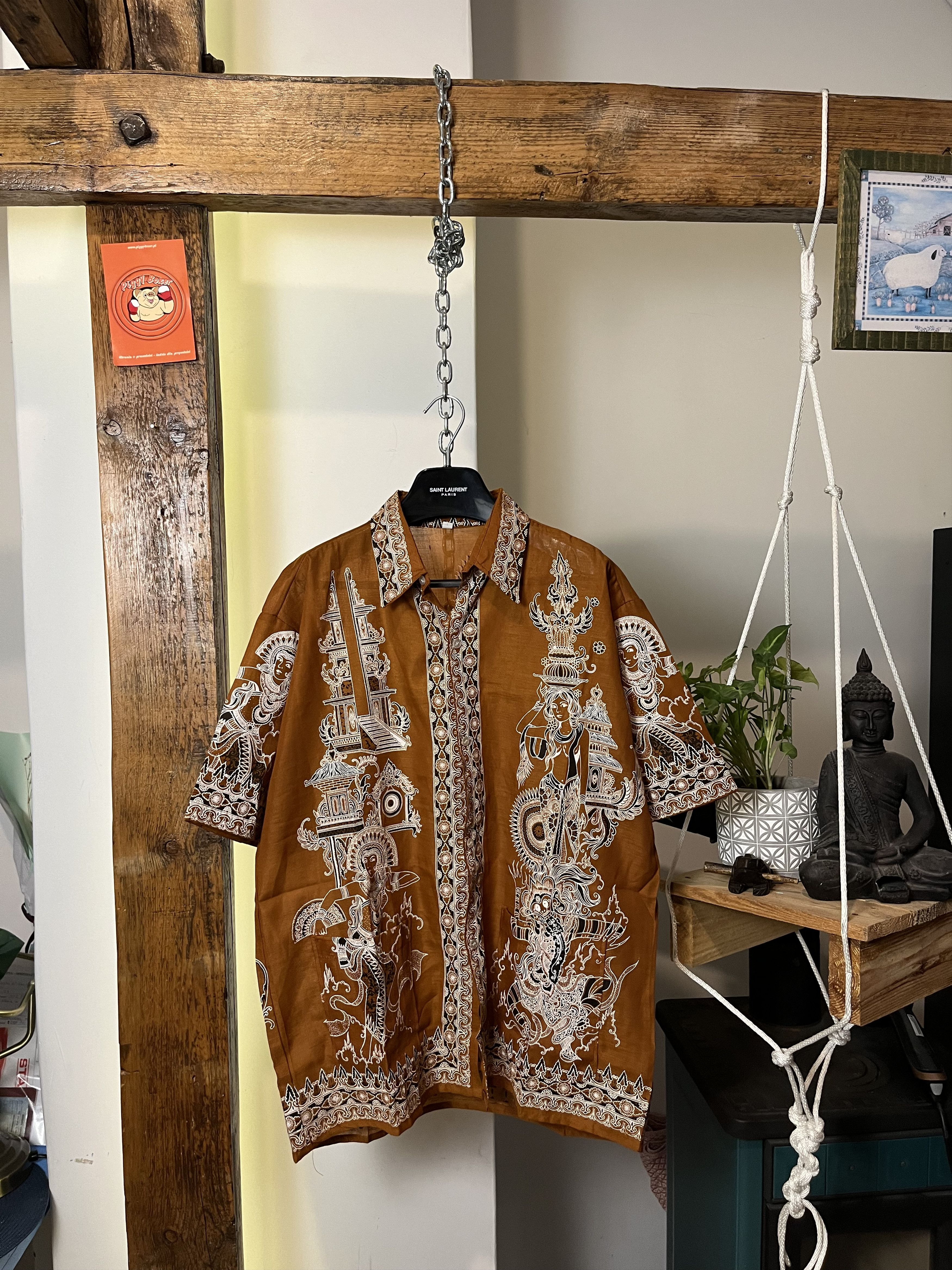 Japanese Brand × Vintage Vintage Linen Maya Fullprint Summer Shirts Size US XL / EU 56 / 4 - 2 Thumbnail