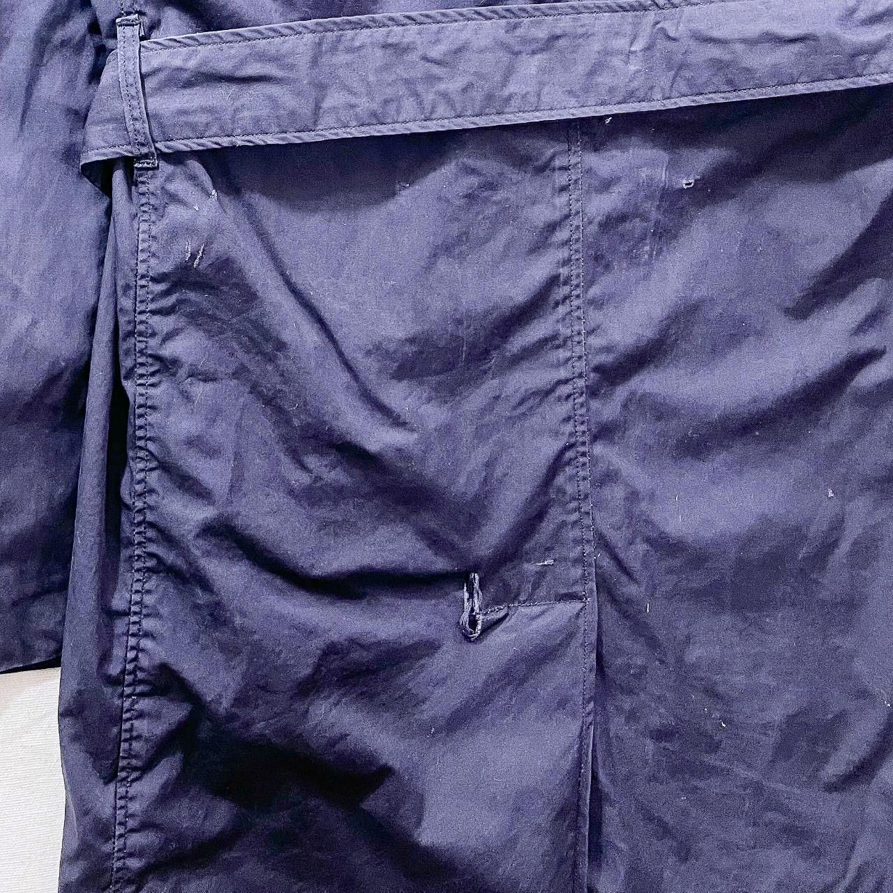 Vintage 1950s USN Navy Blue Trench Coat 21X45 Belted Stenciled Military Size US M / EU 48-50 / 2 - 5 Thumbnail