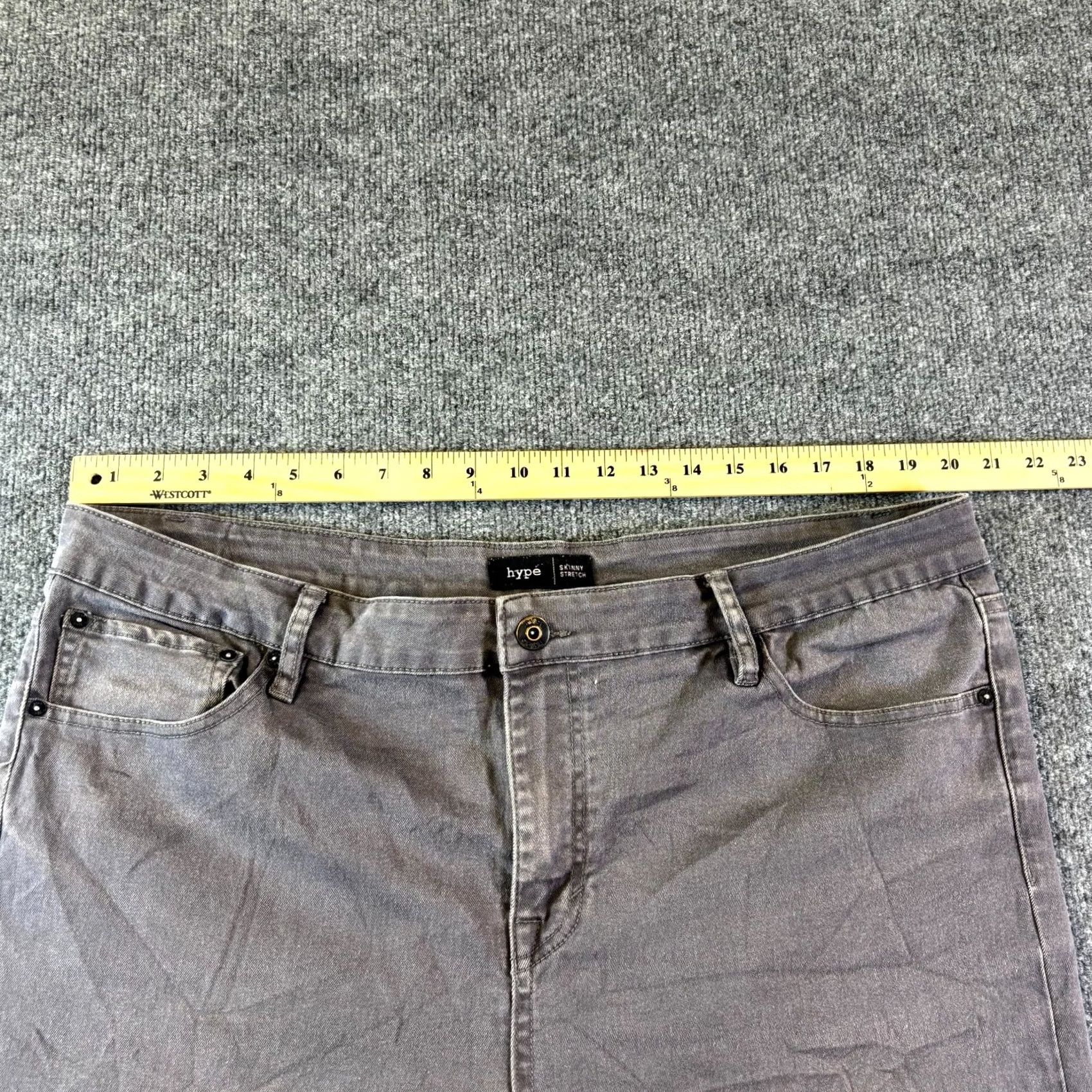 Vintage Hype Jeans Mens 40 Gray Men 40x30 Denim Dark Wash Skinny Leg Stretch Streetwear Skater Size US 40 / EU 56 - 3 Thumbnail