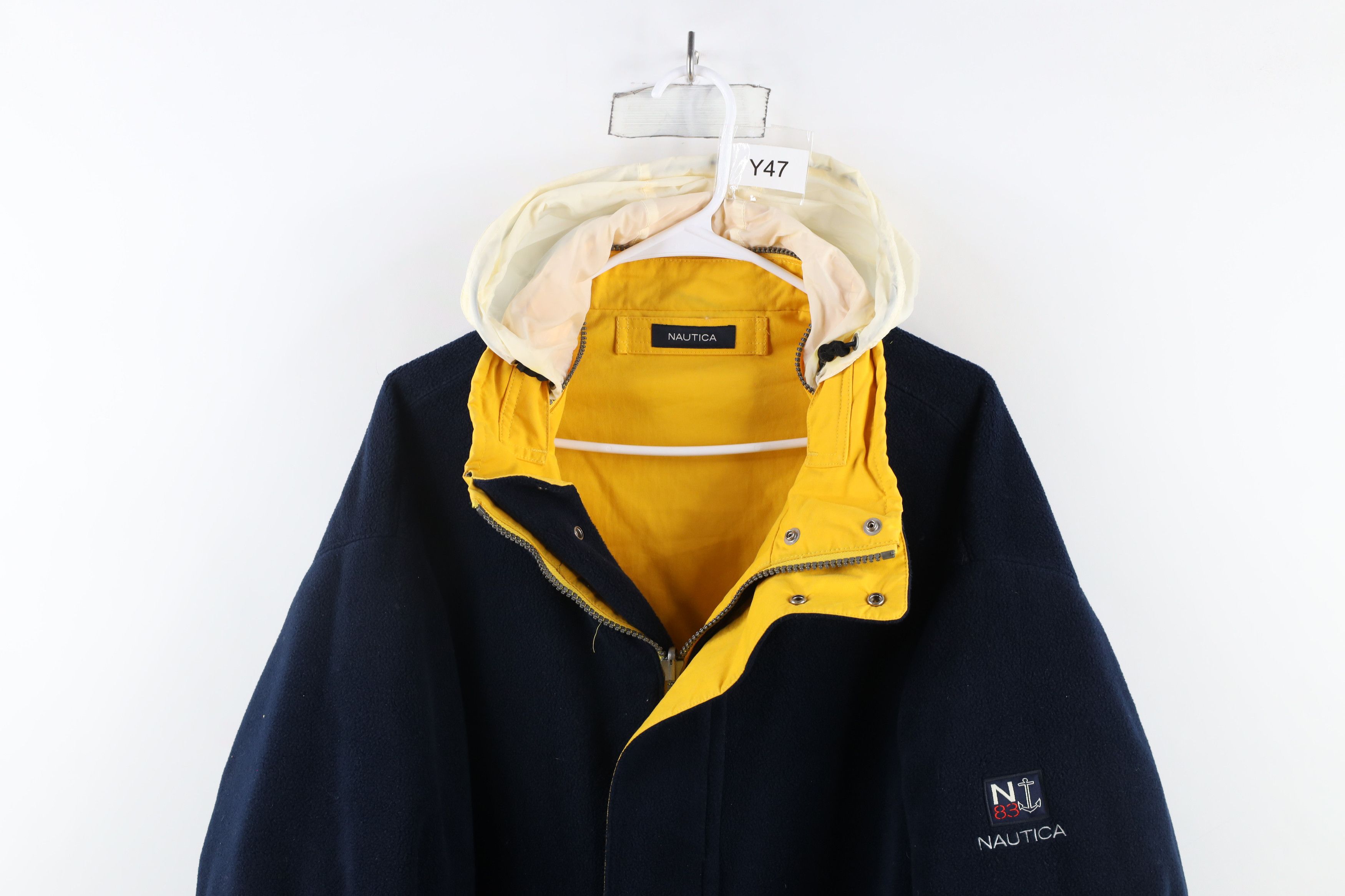 Vintage 90s Nautica Reversible Hooded Sailing Jacket Coat