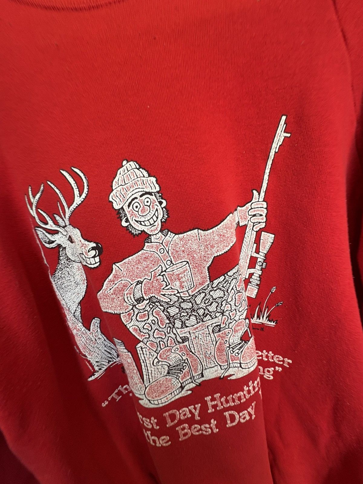 Jerzees Vintage Hunter Crewneck Sweatshirt Size US L / EU 52-54 / 3 - 2 Thumbnail