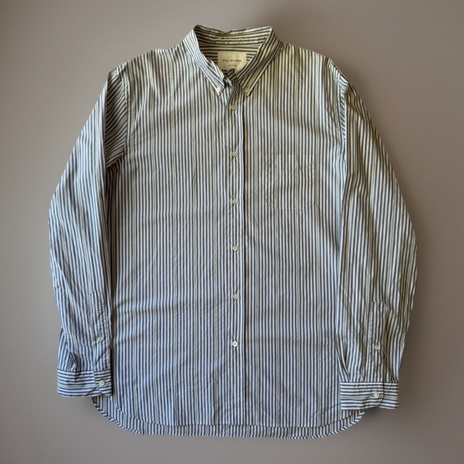 STILL BY HAND Still By Hand Shirt 3 Striped Cotton Button Up Oxford Size US M / EU 48-50 / 2 - 1 Thumbnail