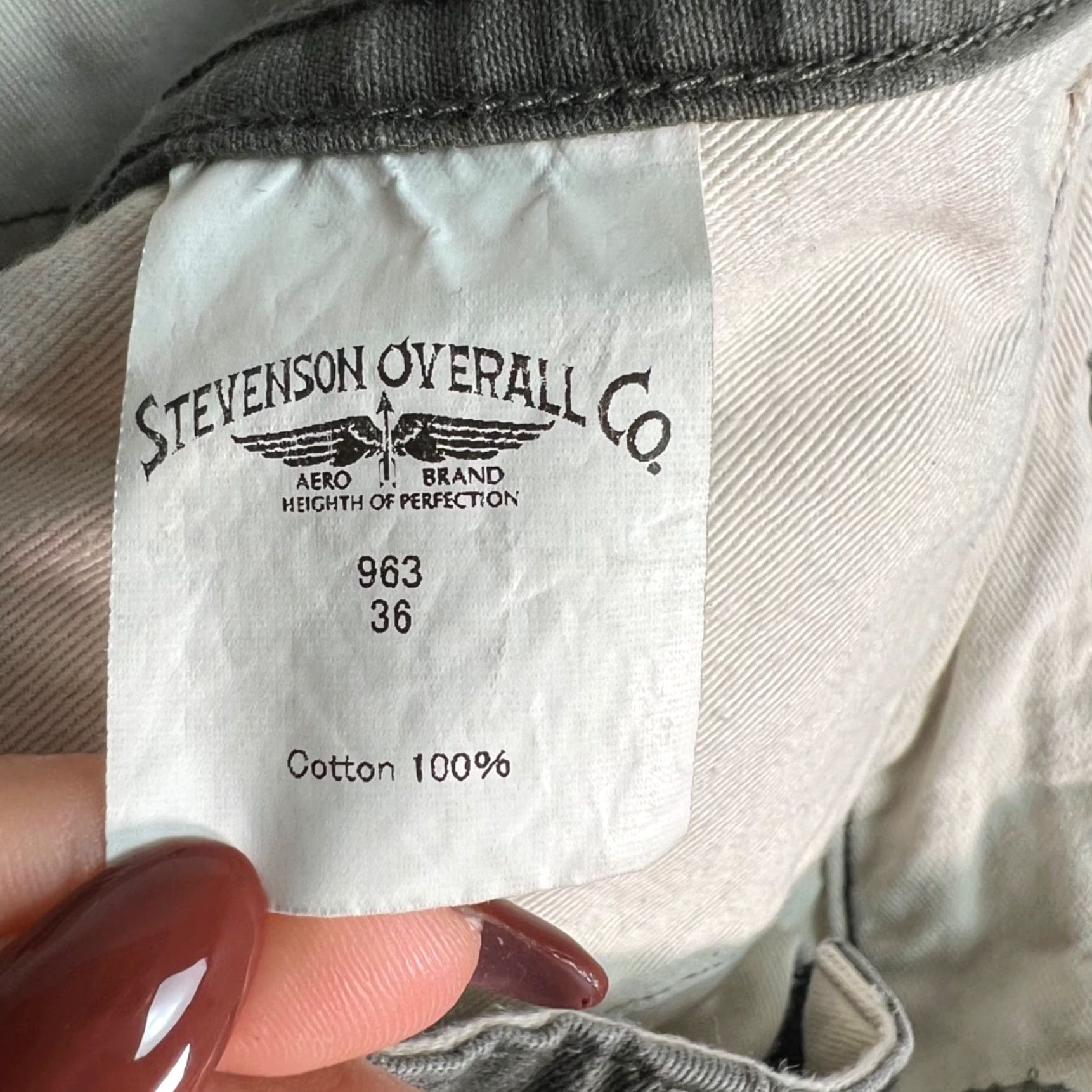 Stevenson Overall Co. Stevenson Overall Co. Mens Chino Pants Straight Leg 36 Olive Green Cotton Vintage No N/A Size US 36 / EU 52 - 4 Thumbnail
