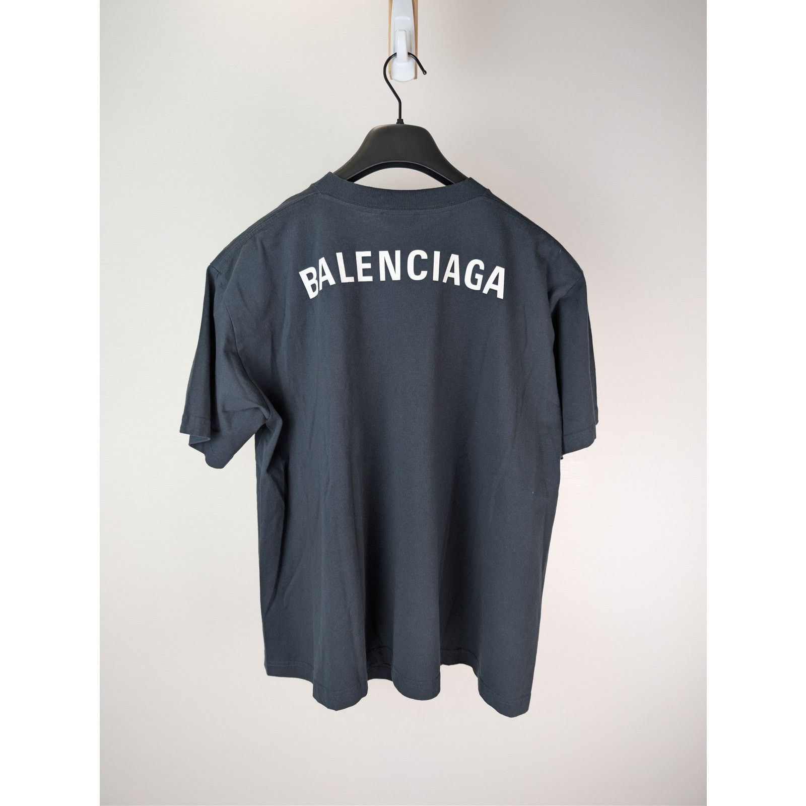 Balenciaga o1rshd1 Light Jersey Balenciaga Logo Top T-Shirt Washed Navy Size US M / EU 48-50 / 2 - 16 Thumbnail