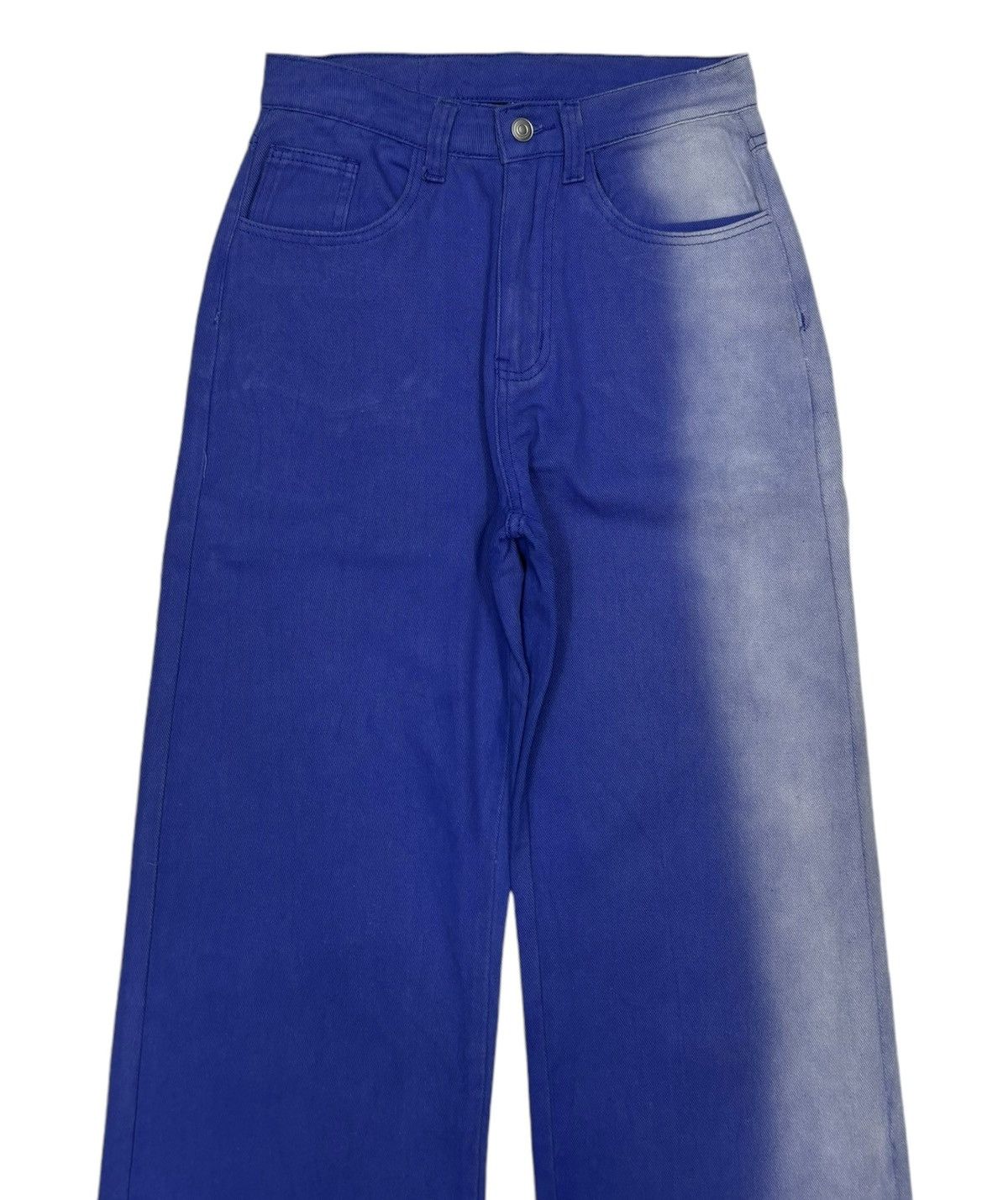 Designer 🔥 "MHZCNC" Studios Rare Faded Blue Wide Baggy Denim Jeans Size US 27 - 5 Thumbnail