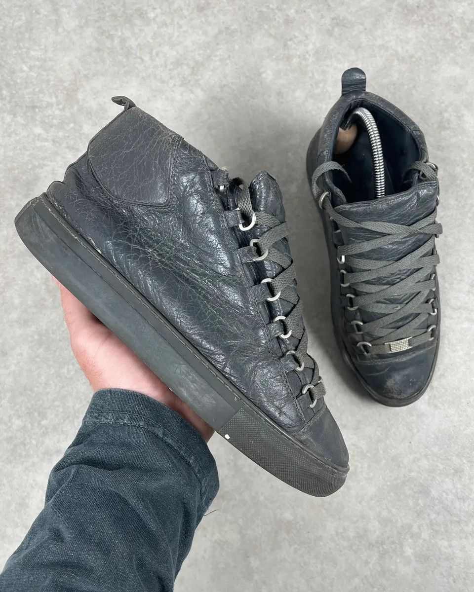 Balenciaga Balenciaga Arena Grey High Leather Sneakers Size US 8 / EU 41 - 1 Thumbnail