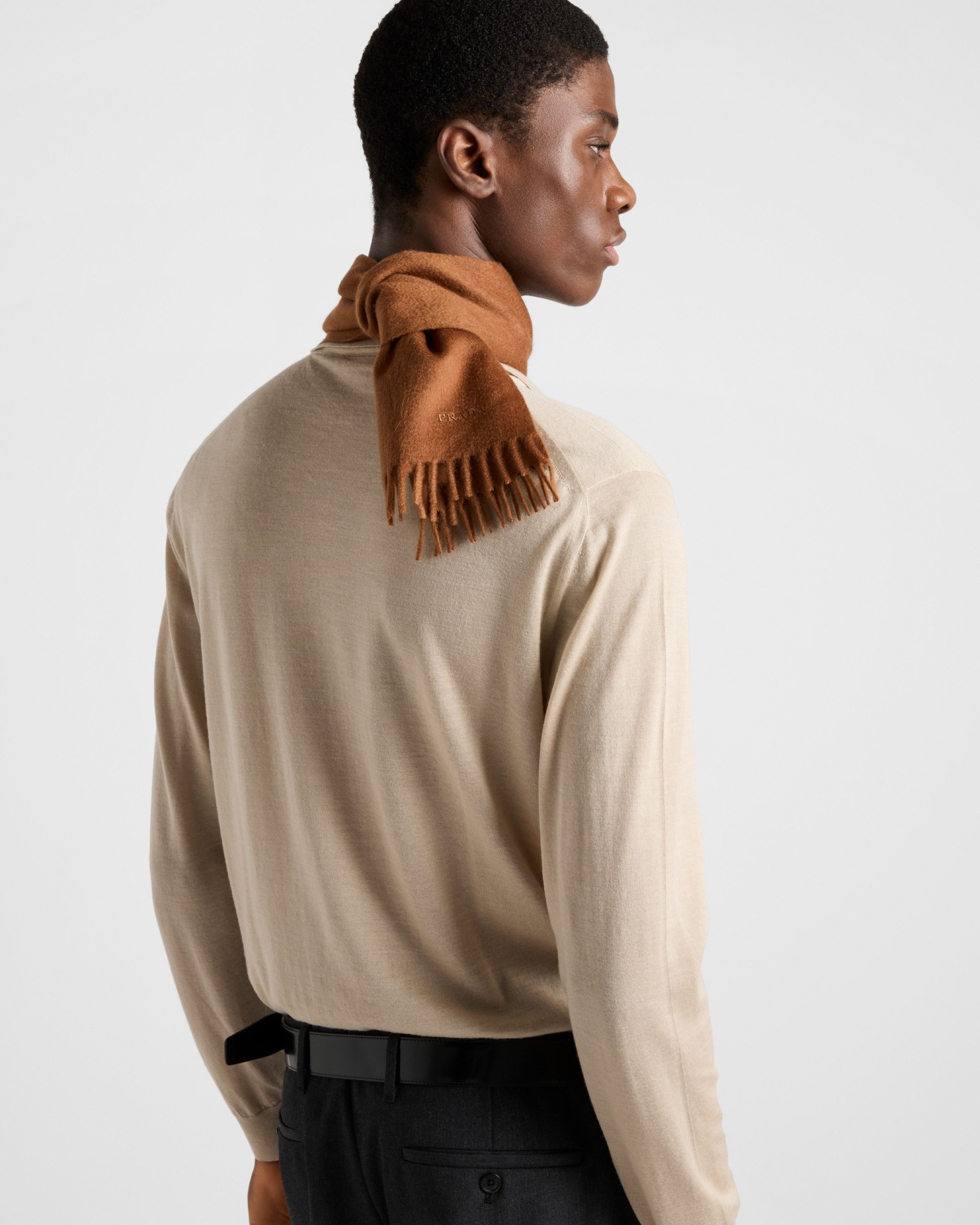 Prada o1bcso1str1025 Cashmere And Silk Polo Shirt in Beige Size US L / EU 52-54 / 3 - 4 Thumbnail