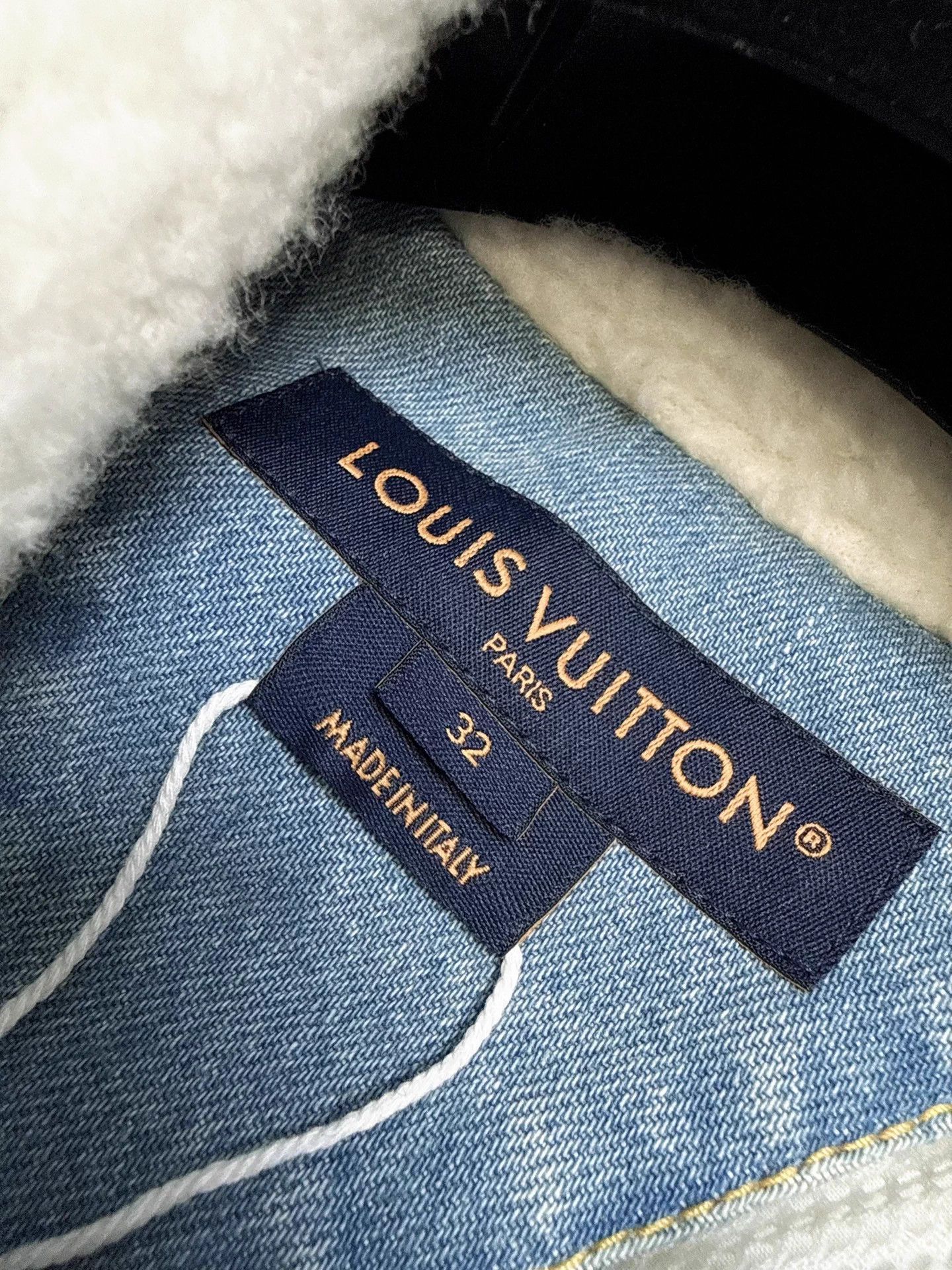 Louis Vuitton LV hooded jacket white teddy lamb wool denim blue logo Size XXS / US 00 / IT 34 - 8 Thumbnail