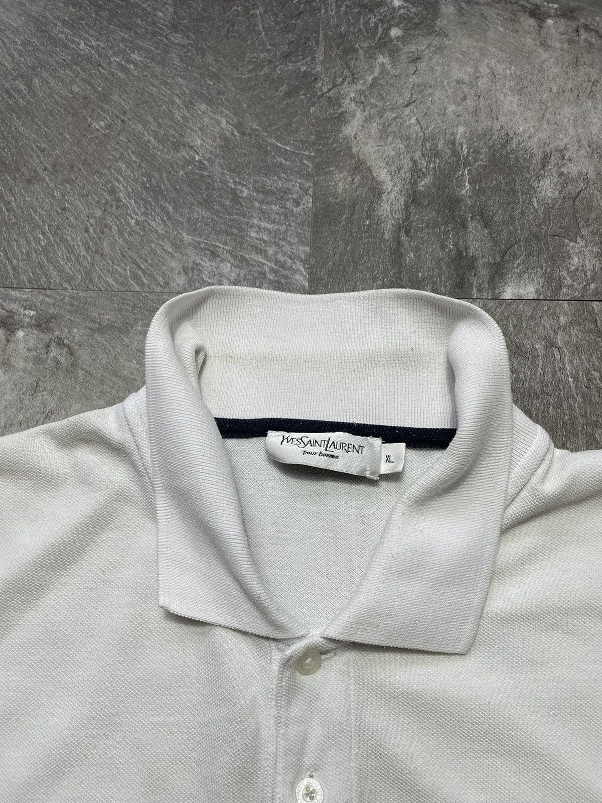 Other Vintage Yves Saint Laurent YSL Polo T Shirt Big Logo Luxury Size US XL / EU 56 / 4 - 5 Thumbnail