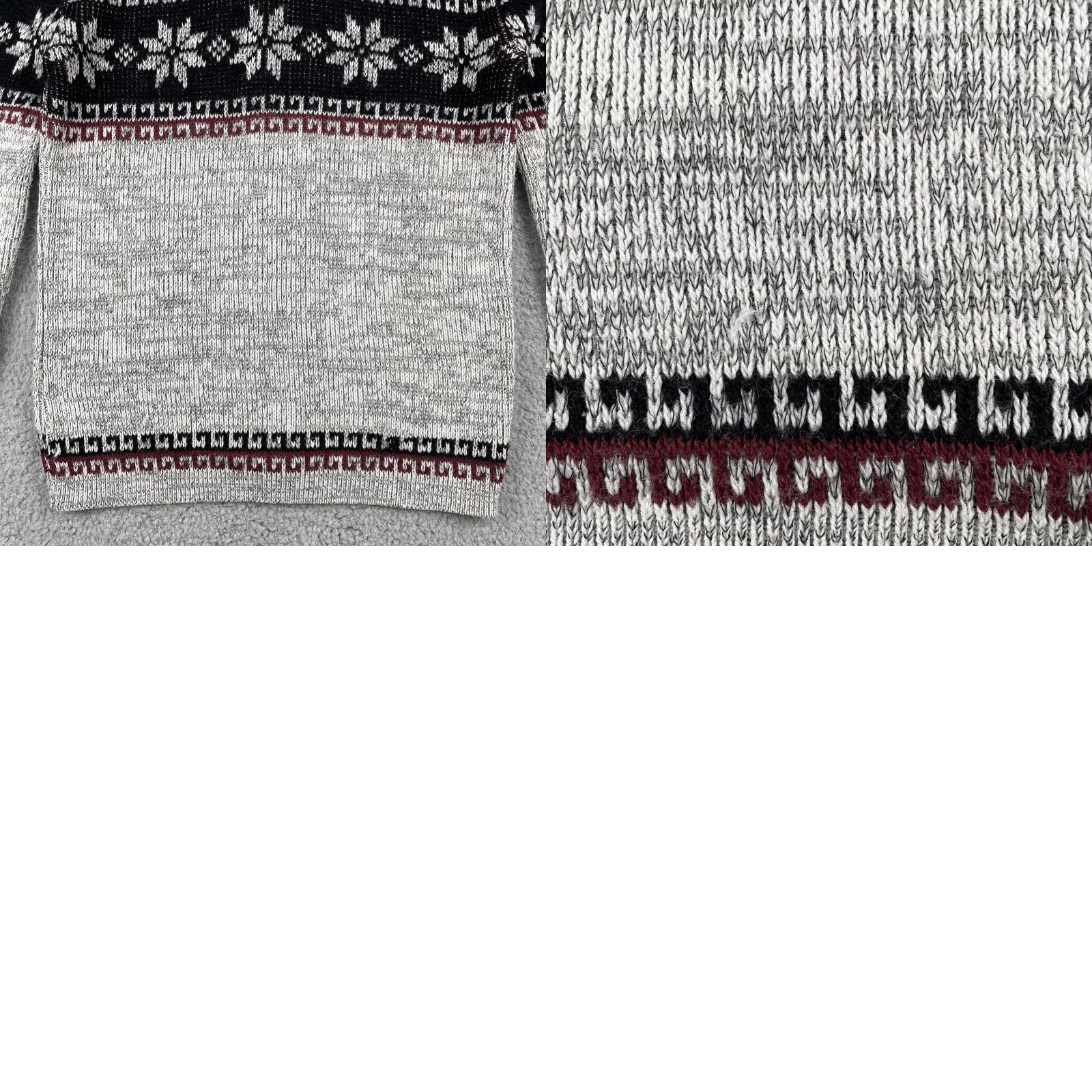 Vintage Vtg Unbranded Cardigan Sweater Geometric Stripe Design Long Sleeve Knit Collar Gray Large Men Notes: CozySoft Winter Snowflake Design Size US L / EU 52-54 / 3 - 10 Thumbnail