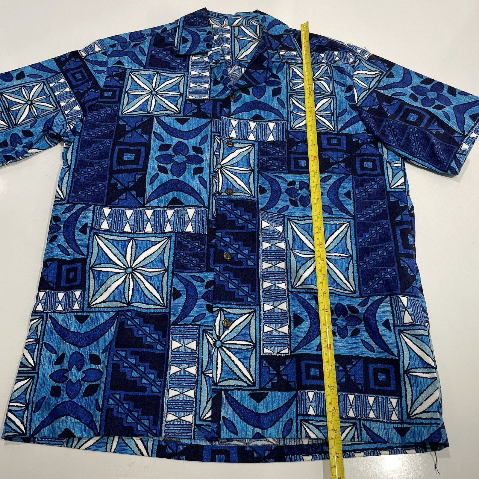 Reyn Spooner Winnie Fashion Men’s M/L Retro Vivid Blue Hawaiian Shirt Size US M / EU 48-50 / 2 - 3 Thumbnail