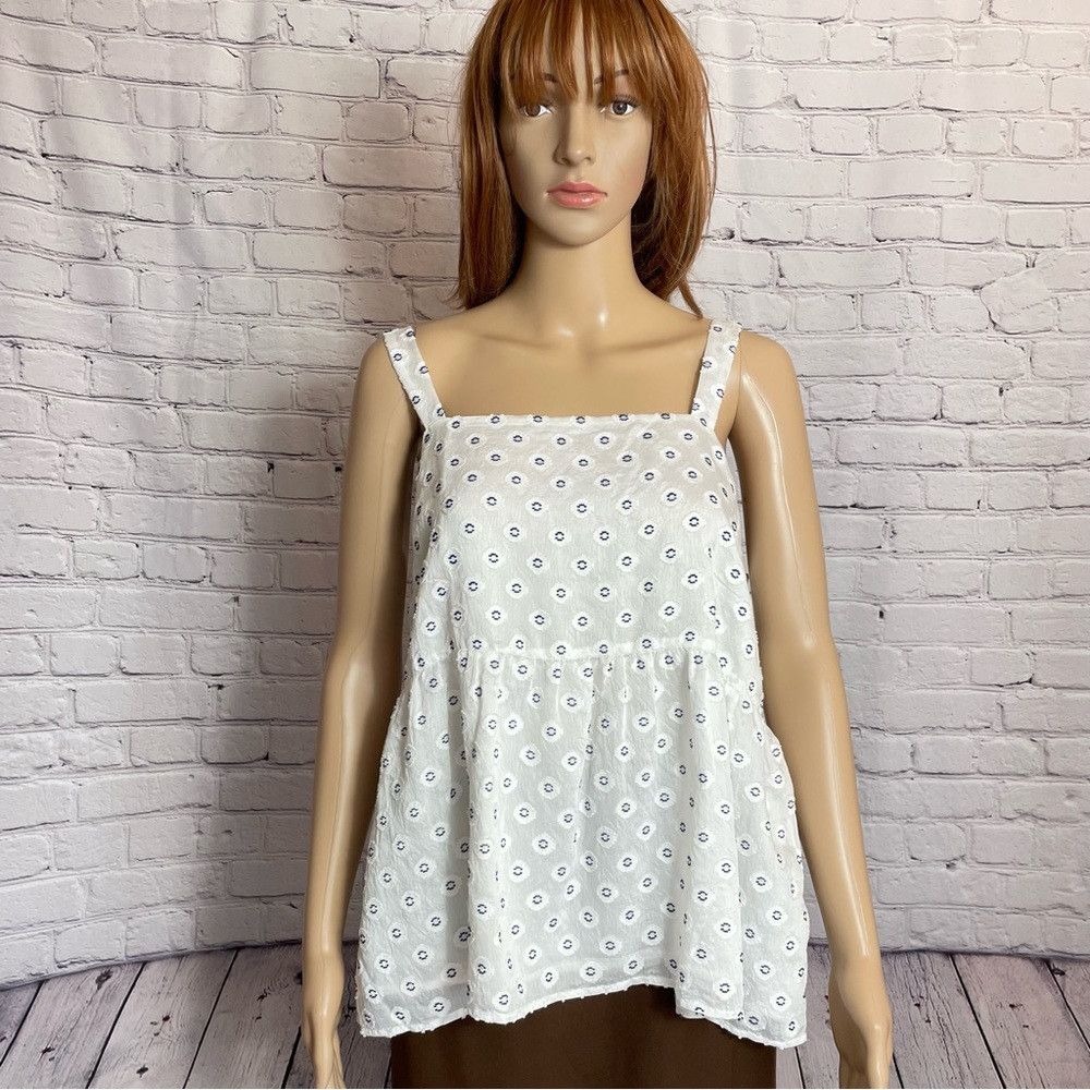 Loft NWT New $50 LOFT Clip Peplum White Cami Top Size 12 Size XL / US 12-14 / IT 48-50 - 2 Thumbnail