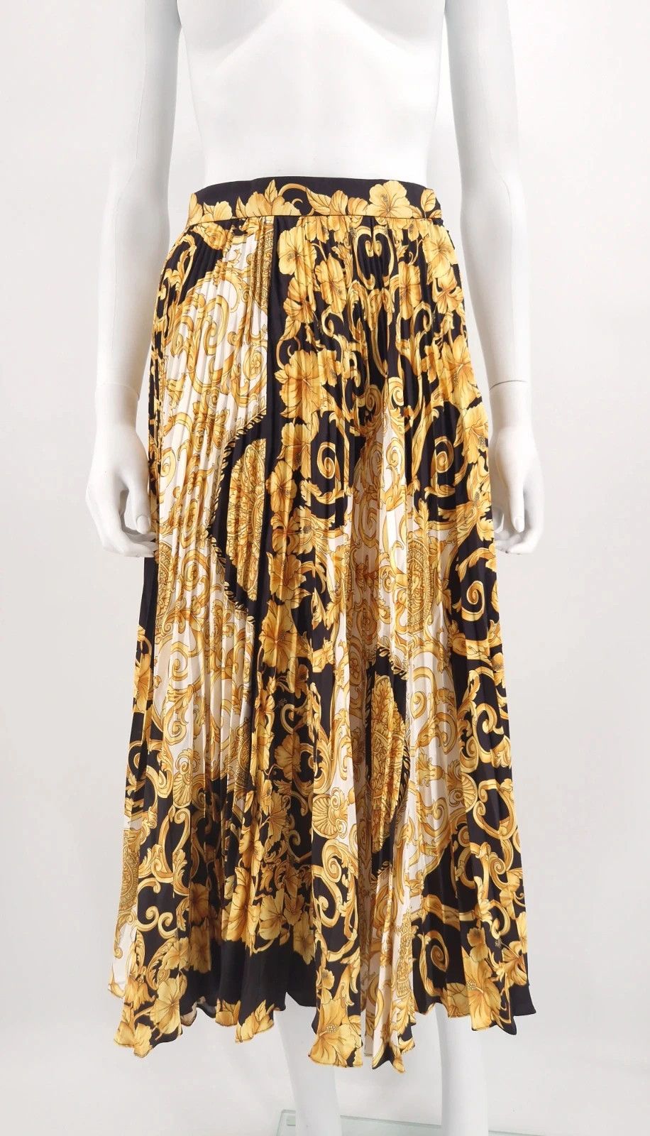 Versace Versace Mainline Baroque Pleated Silk Maxi Skirt Size 26" / US 2 / IT 38 - 8 Thumbnail