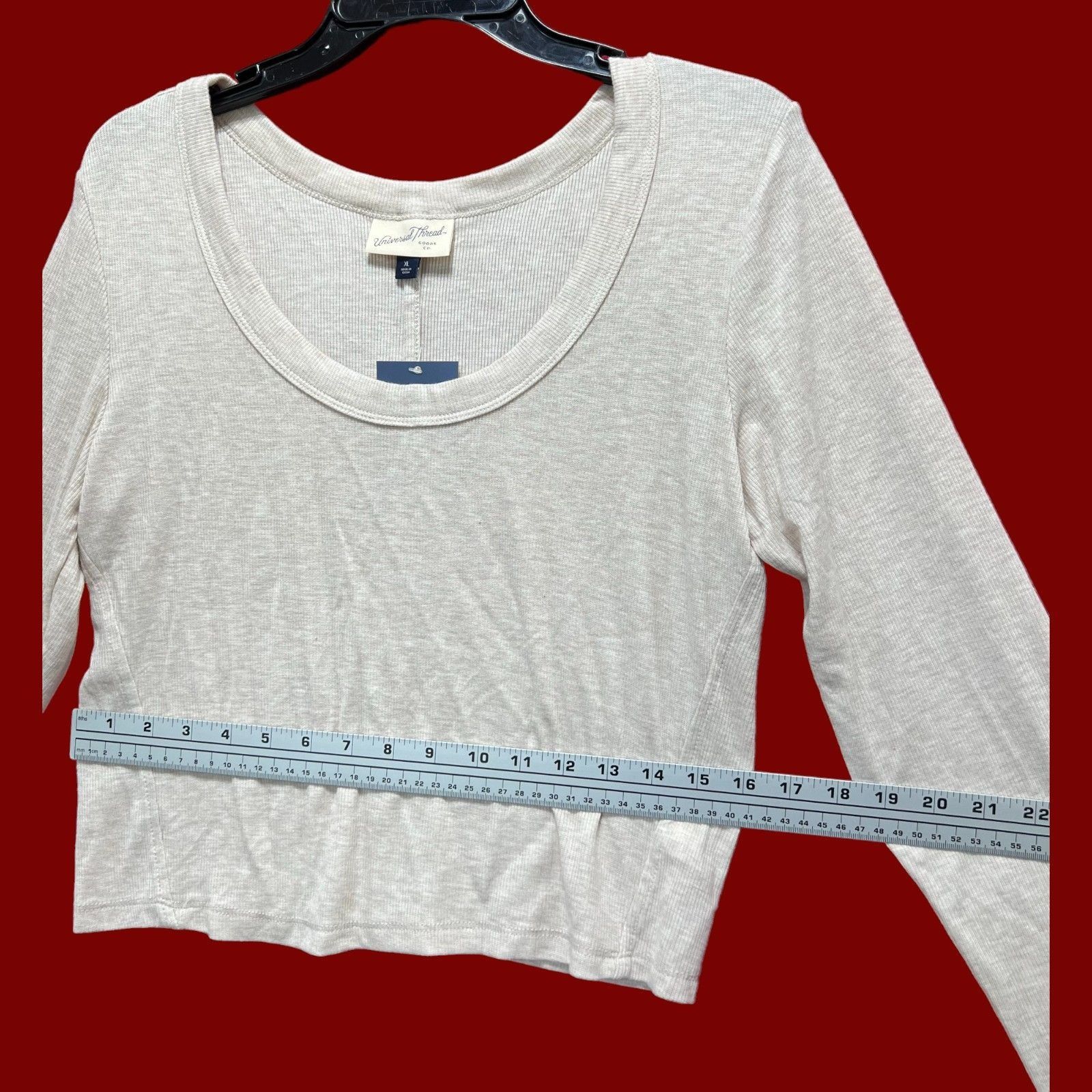 Other Universal Thread - Women's Ribbed Long Sleeve Scoopneck T-Sh Size XL / US 12-14 / IT 48-50 - 5 Thumbnail