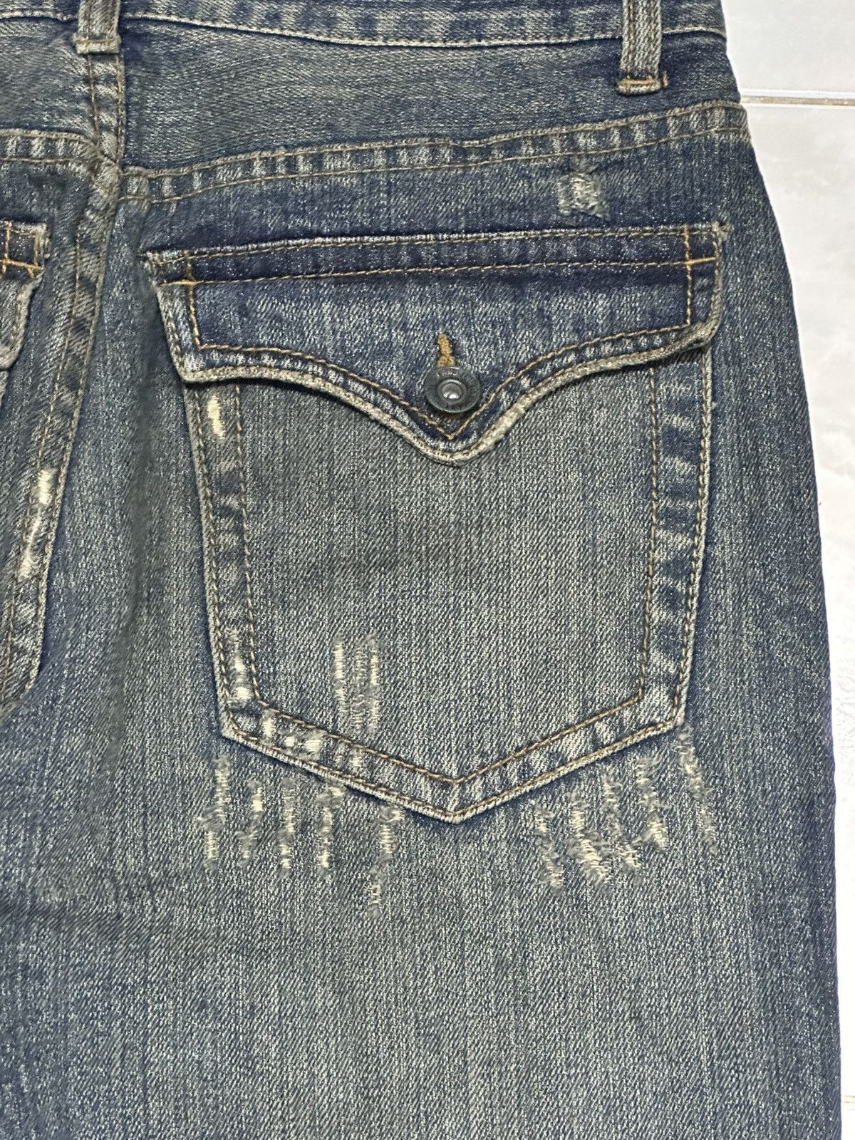 Japanese Brand Nylaus Vintage Distressed With Flare Wideleg Style & Mudwash Size US 31 - 7 Thumbnail