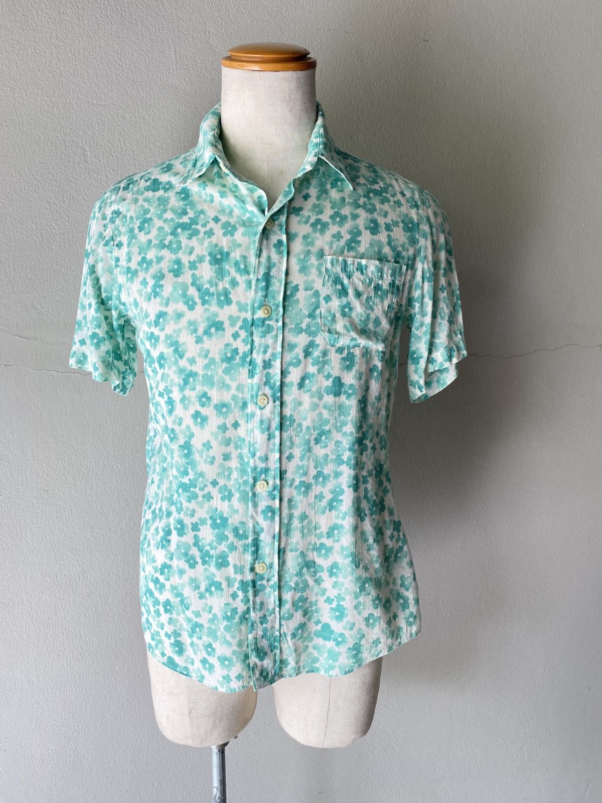 Golden Goose × Japanese Brand GGD White Short-Sleeve Shirt with Green Floral Print Size US M / EU 48-50 / 2 - 15 Thumbnail