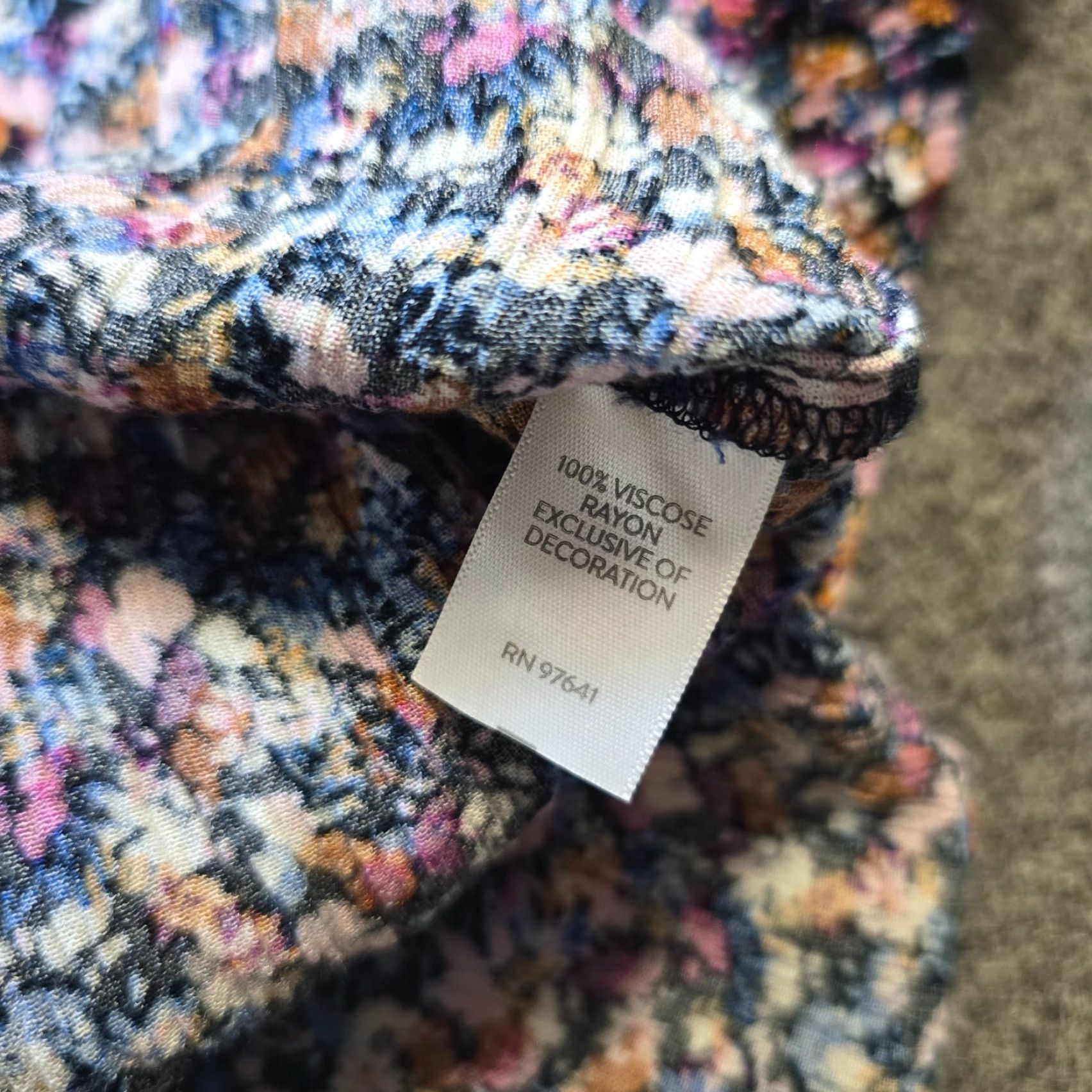 J. Jill J Jill Top Womens Large Petite Blue Floral Button Up Flare Sleeve Boho Shirt Size L / US 10 / IT 46 - 7 Thumbnail