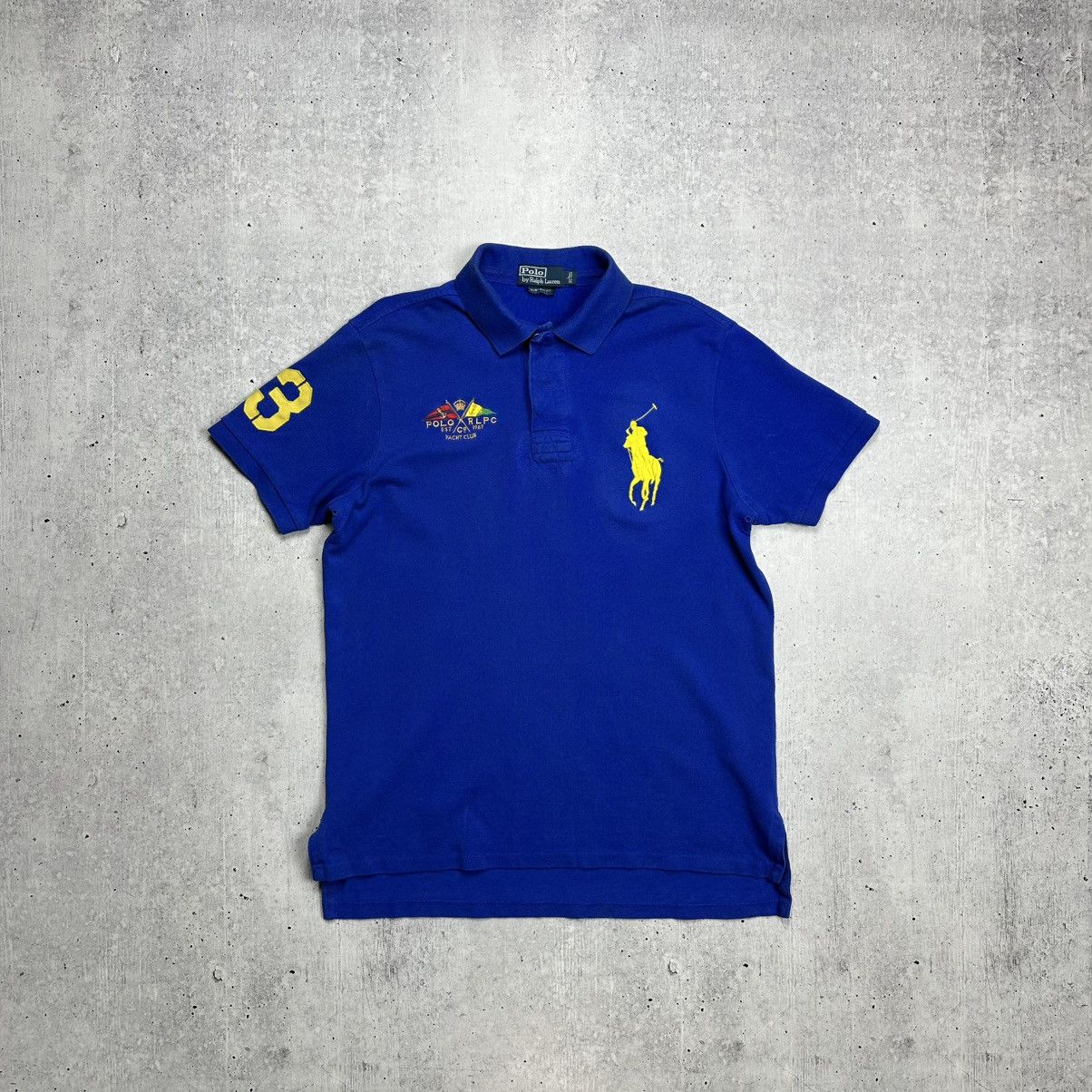 Polo Ralph Lauren × Vintage Polo Ralph Lauren Big Pony Yacht Club #3 polo t shirt blue Size US L / EU 52-54 / 3 - 1 Thumbnail