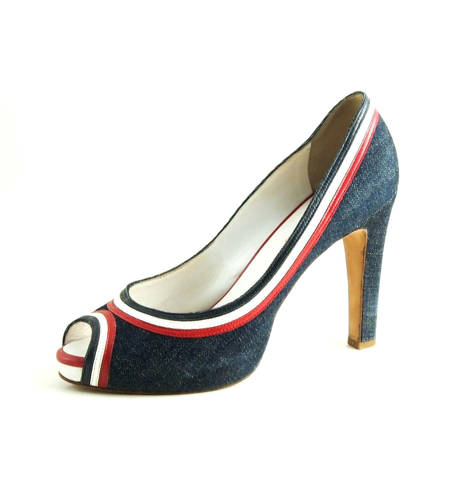Dsquared2 Dsquared2 Peep Toe Heels Blue Denim Womens US 10 EU 40 Size US 10 / IT 40 - 1 Thumbnail