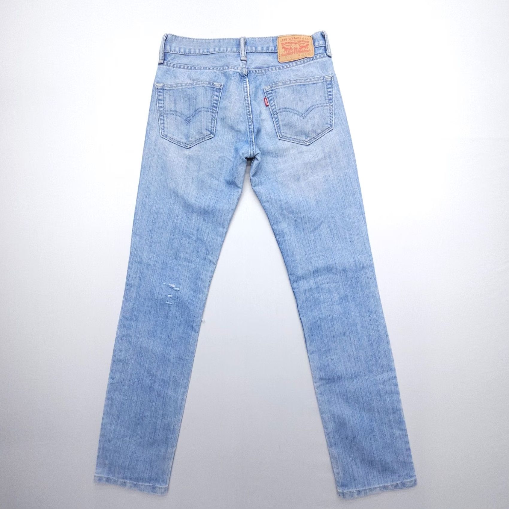 Levi's Levi's 511 Skinny Fit Jeans Mens 28 x 32 Denim Light Blue Distressed 5-Pocket Logo Size US 28 / EU 44 - 2 Thumbnail