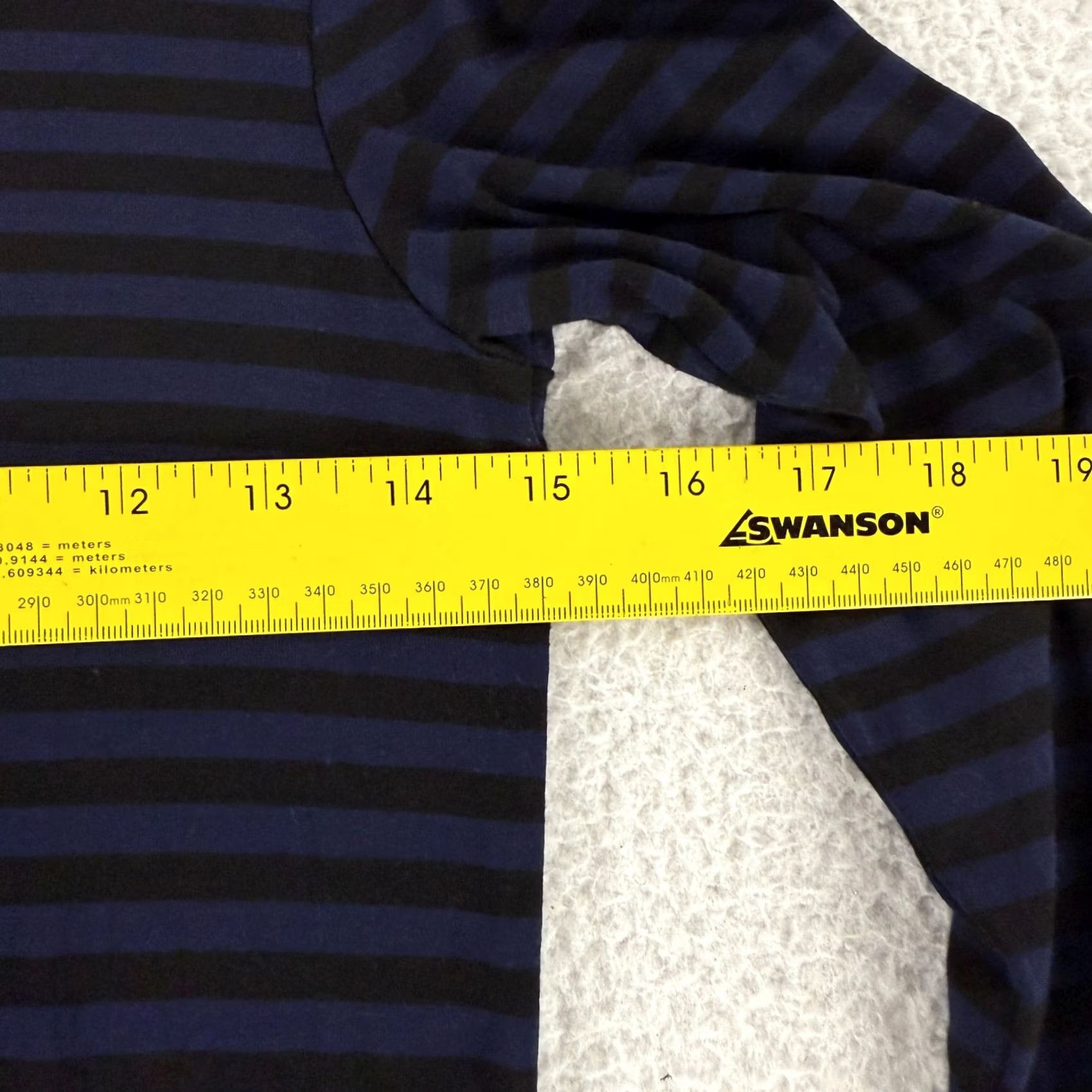 L'AGENCE L'Agence Aja Turtleneck Shirt Womens Small Blue Black Striped 3/4 Sleeve Casual Size S / US 4 / IT 40 - 5 Thumbnail