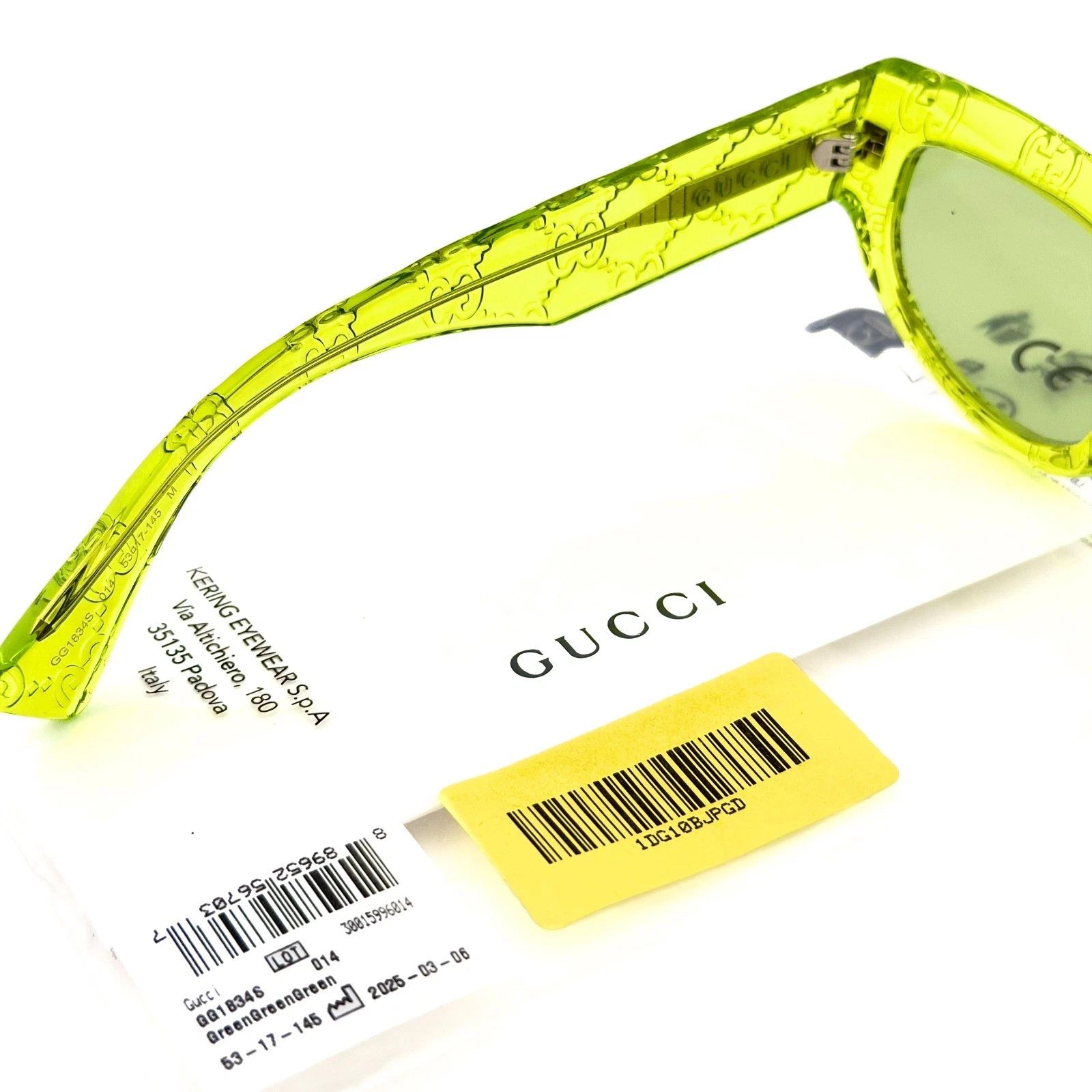 Gucci GUCCI GG1834S Crystal Green Guccissima 1834 Sunglasses 014 Size ONE SIZE - 6 Thumbnail