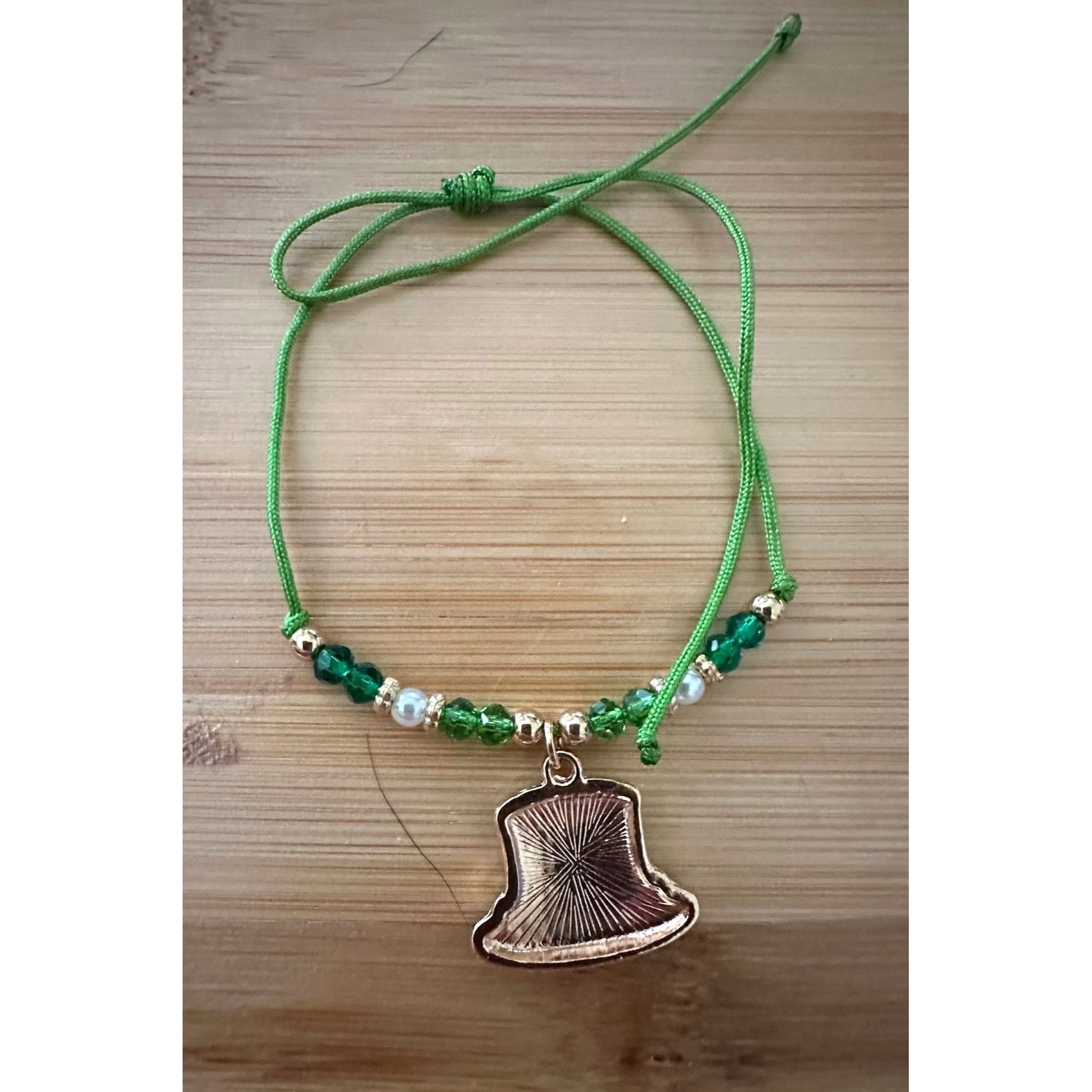 Handmade St Patricks Day Knotted String Beaded Bracelet Anklet Leprec Size ONE SIZE - 10 Thumbnail
