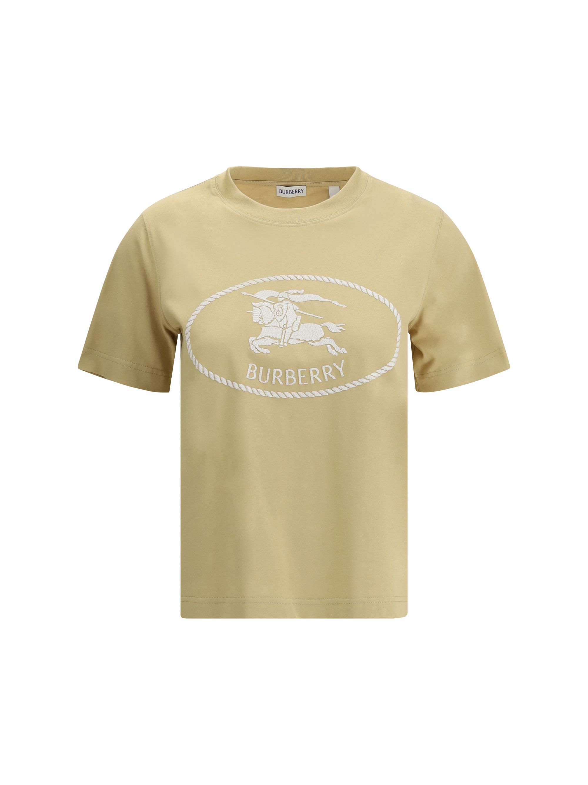 Tシャツ・カットソー Burberry Light Beige T-Shirt With Equestrian Knight Design Burberry Light Beige T-Shirt With Equestrian Knight Design