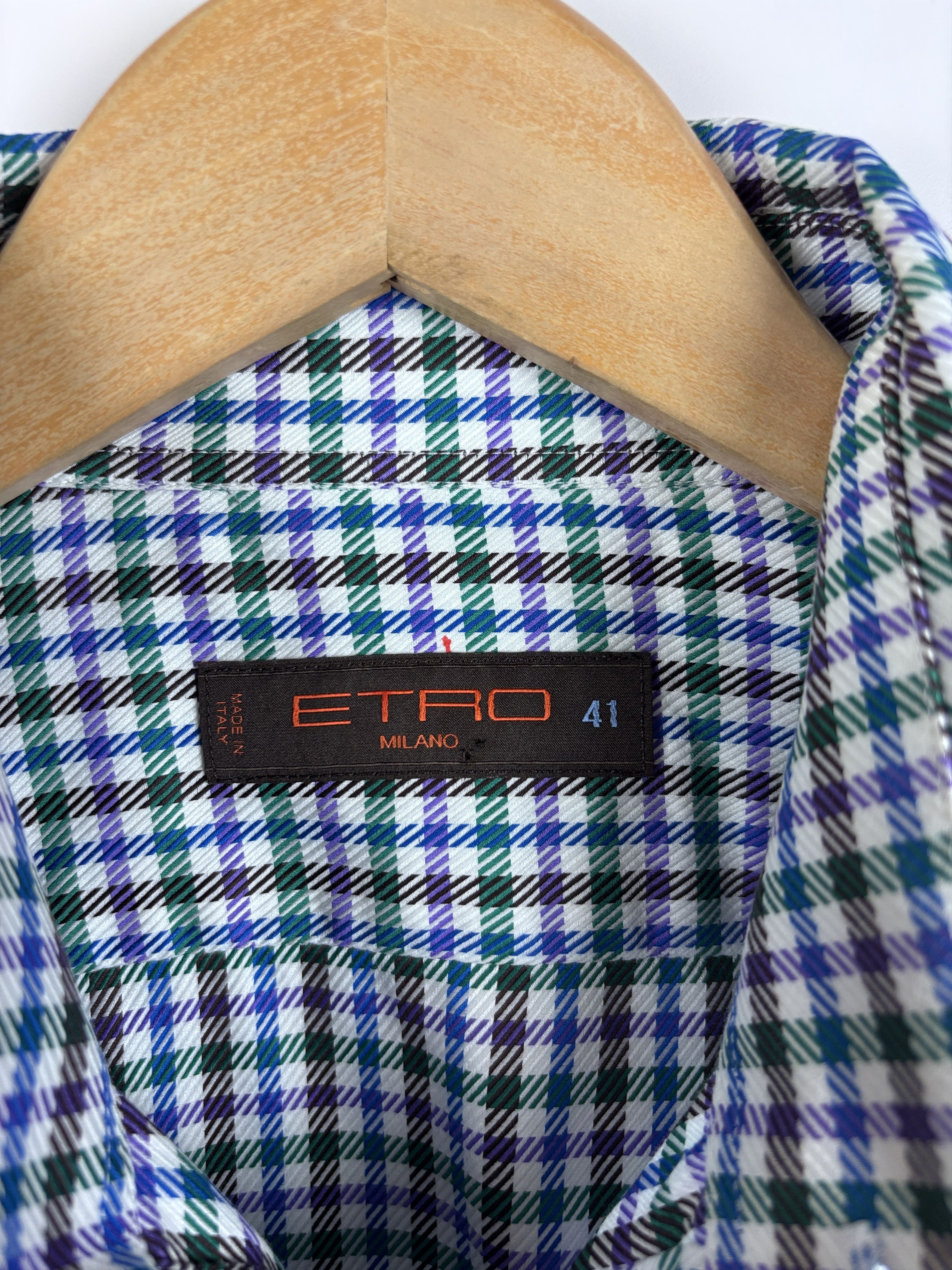 Etro Etro Button Up Long Sleeve Check Shirt Plaid Multicolor 41 Size US L / EU 52-54 / 3 - 8 Thumbnail