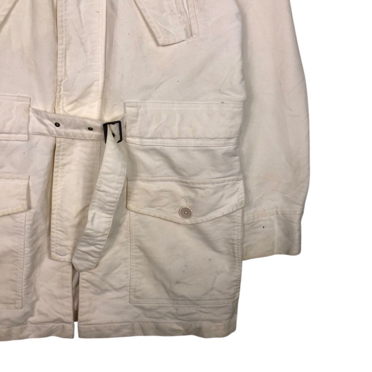 Japanese Brand 📌Vintage Biker Jacket Rich White Kenji Ito Comme Ca Size US L / EU 52-54 / 3 - 6 Thumbnail