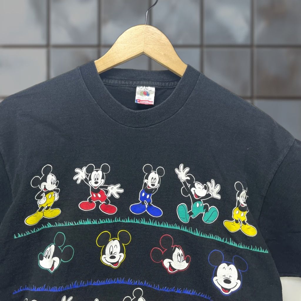 Disney VINTAGE Mickey Mouse Disney T-Shirt XL Black Men 90s Trippy Single Stitch Faded Size US XL / EU 56 / 4 - 1 Thumbnail