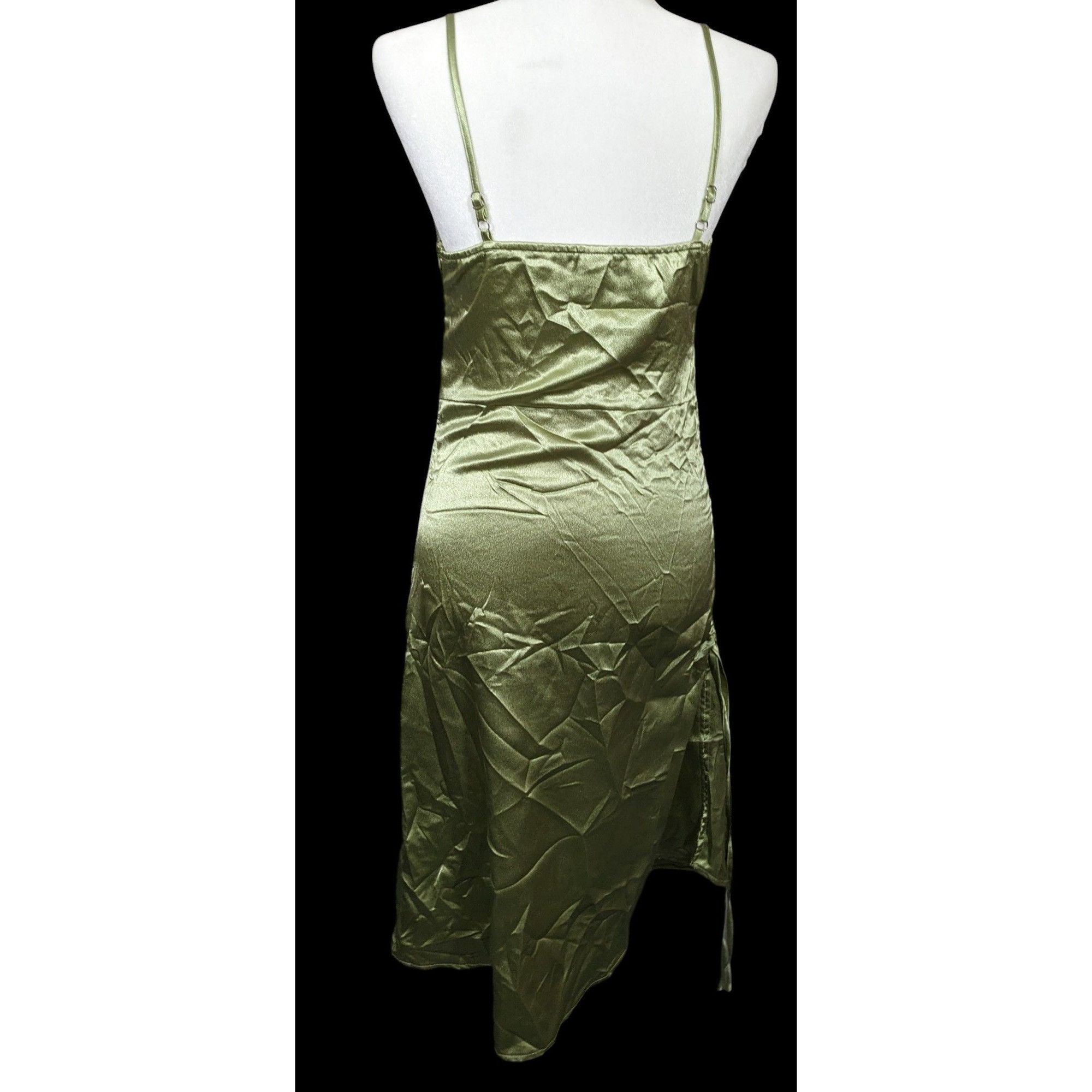 Other Elegant Open Midriff Green Satin Formal Dress Size S / US 4 / IT 40 - 3 Thumbnail