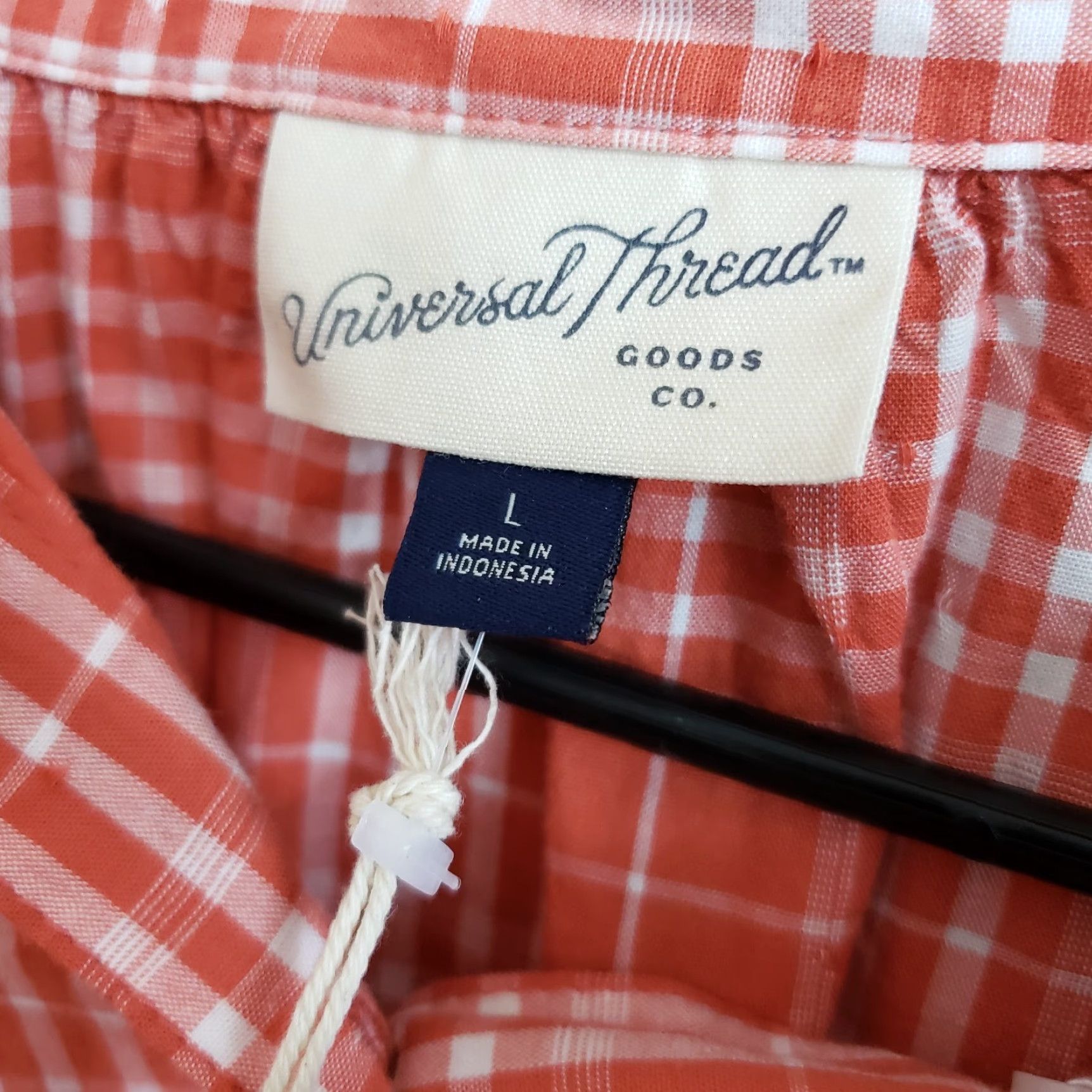 Vintage Universal Thread Womens Top Blouse Long Sleeve Orange Plaid Cotton Blend Size L Size L / US 10 / IT 46 - 6 Thumbnail